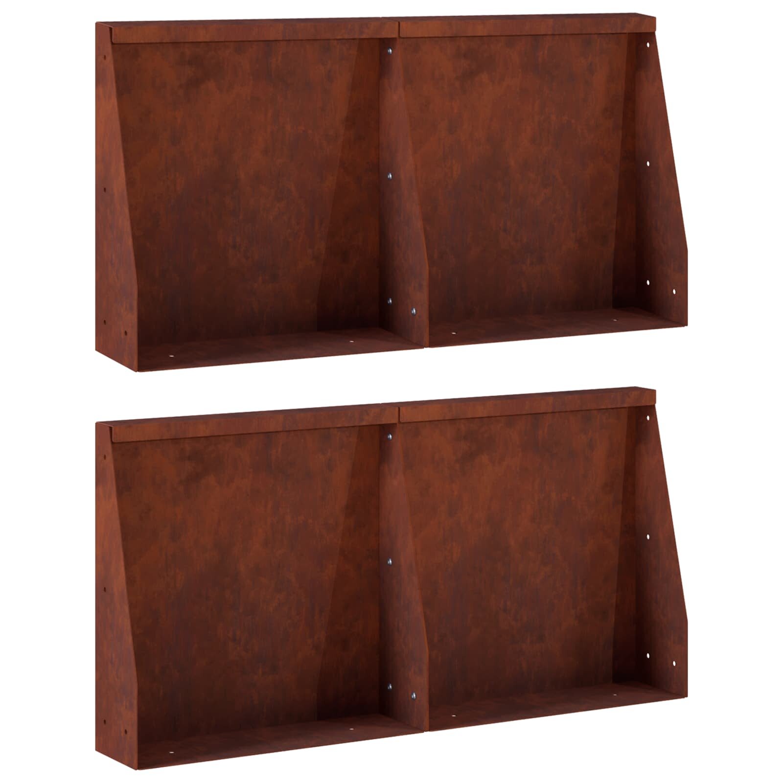 vidaXL Задържащи стени 4 бр. 40 x 12 x 40 см Кортенова стомана