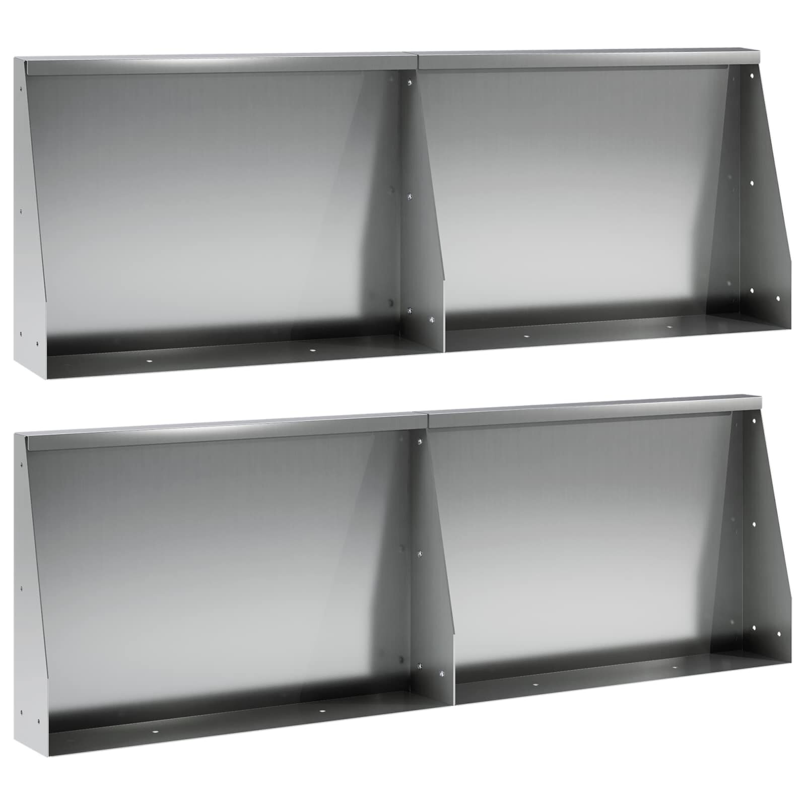 vidaXL Задържащи стени 4 бр. 60 x 12 x 30 см Поцинкована стомана