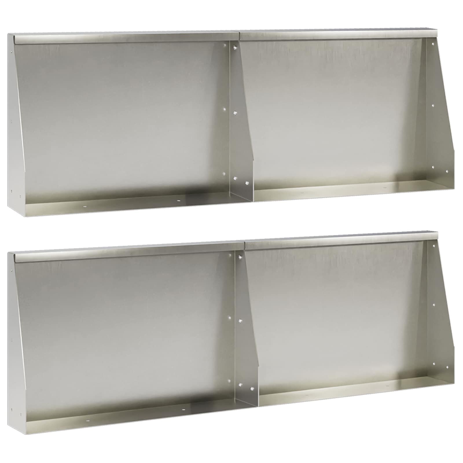 vidaXL Задържащи стени 4 бр. 60 x 12 x 40 cm Неръждаема стомана