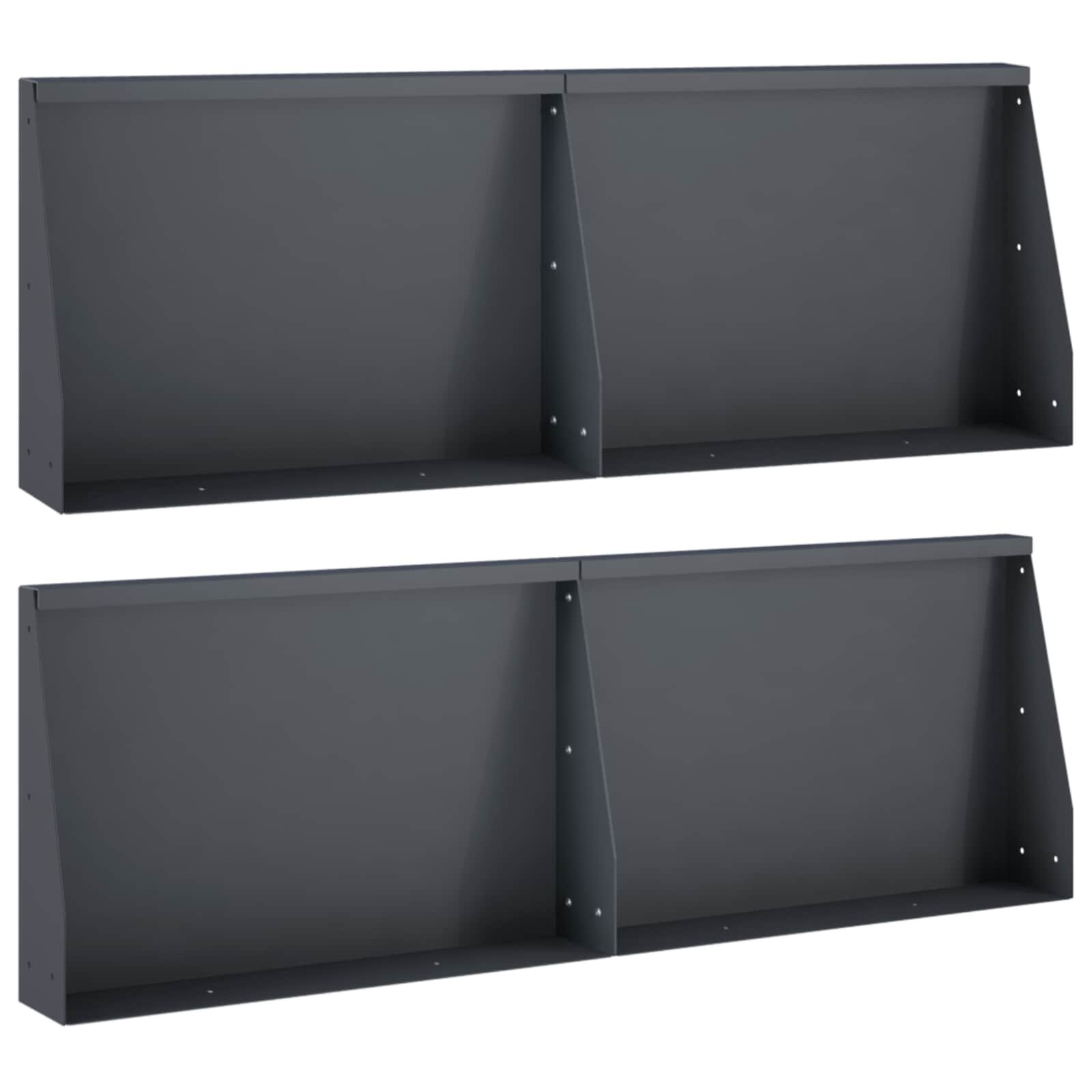 vidaXL Задържащи стени 4 бр. 60 x 12 x 50 см Стомана Антрацит