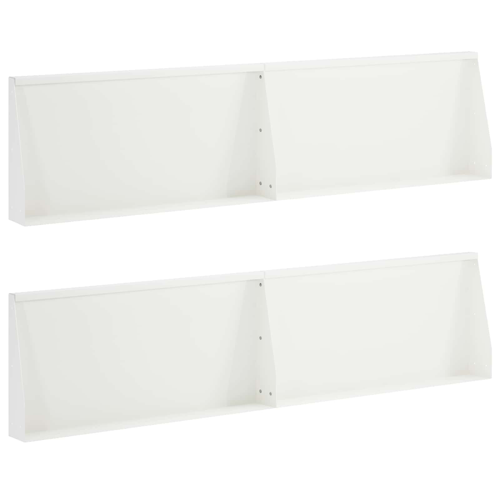 vidaXL Задържащи стени 4 бр. 80 x 12 x 30 см Стомана Бяло