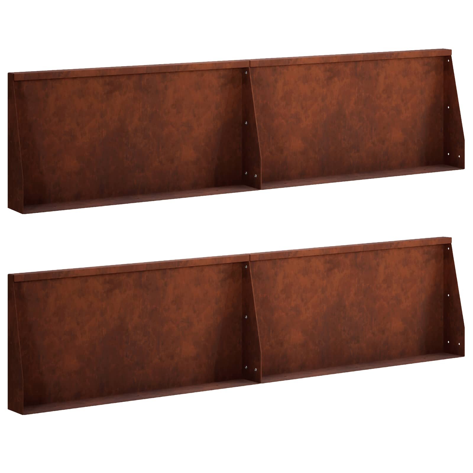 vidaXL Задържащи стени 4 бр. 80 x 12 x 40 см Кортенова стомана