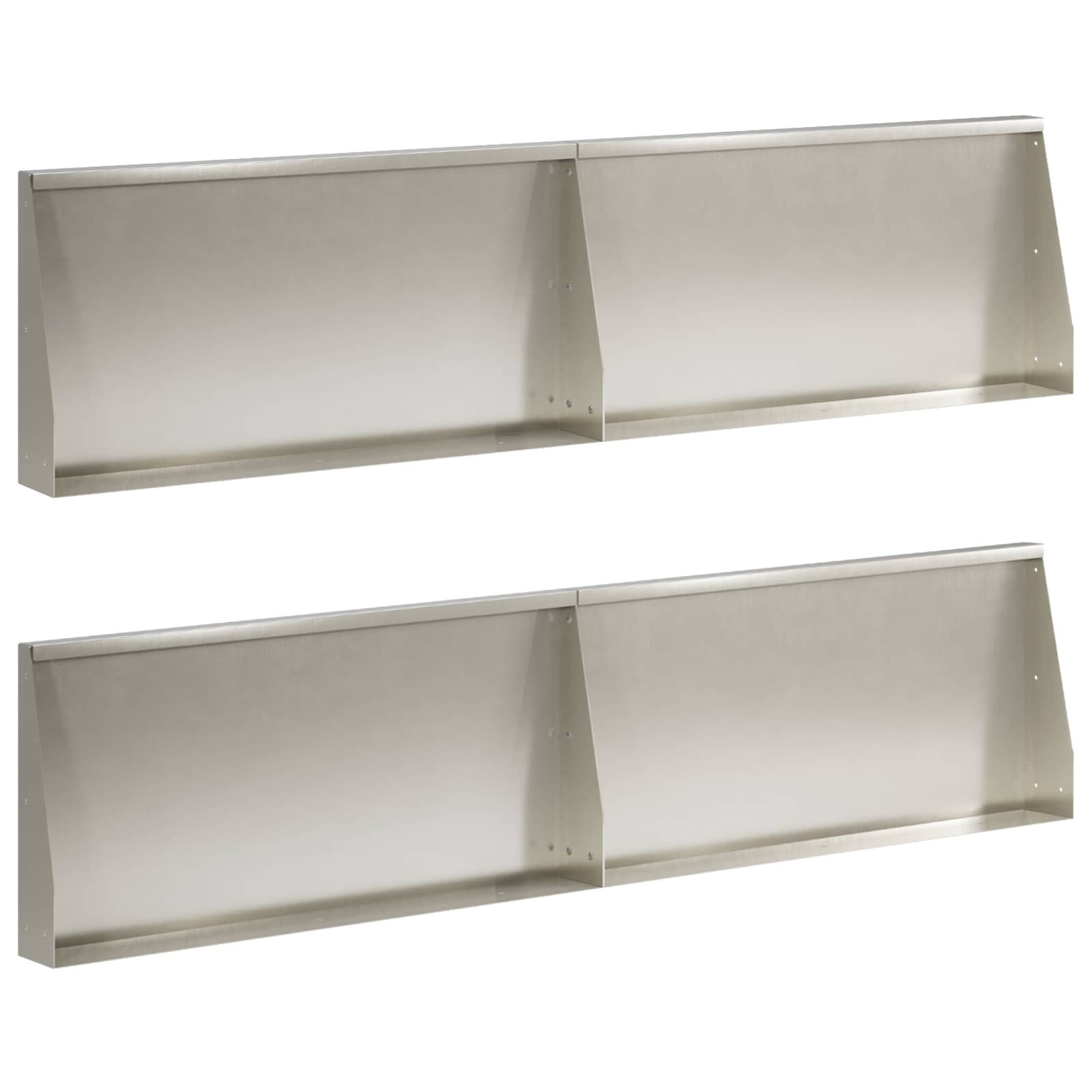 vidaXL Задържащи стени 4 бр. 80 x 12 x 40 см Неръждаема стомана