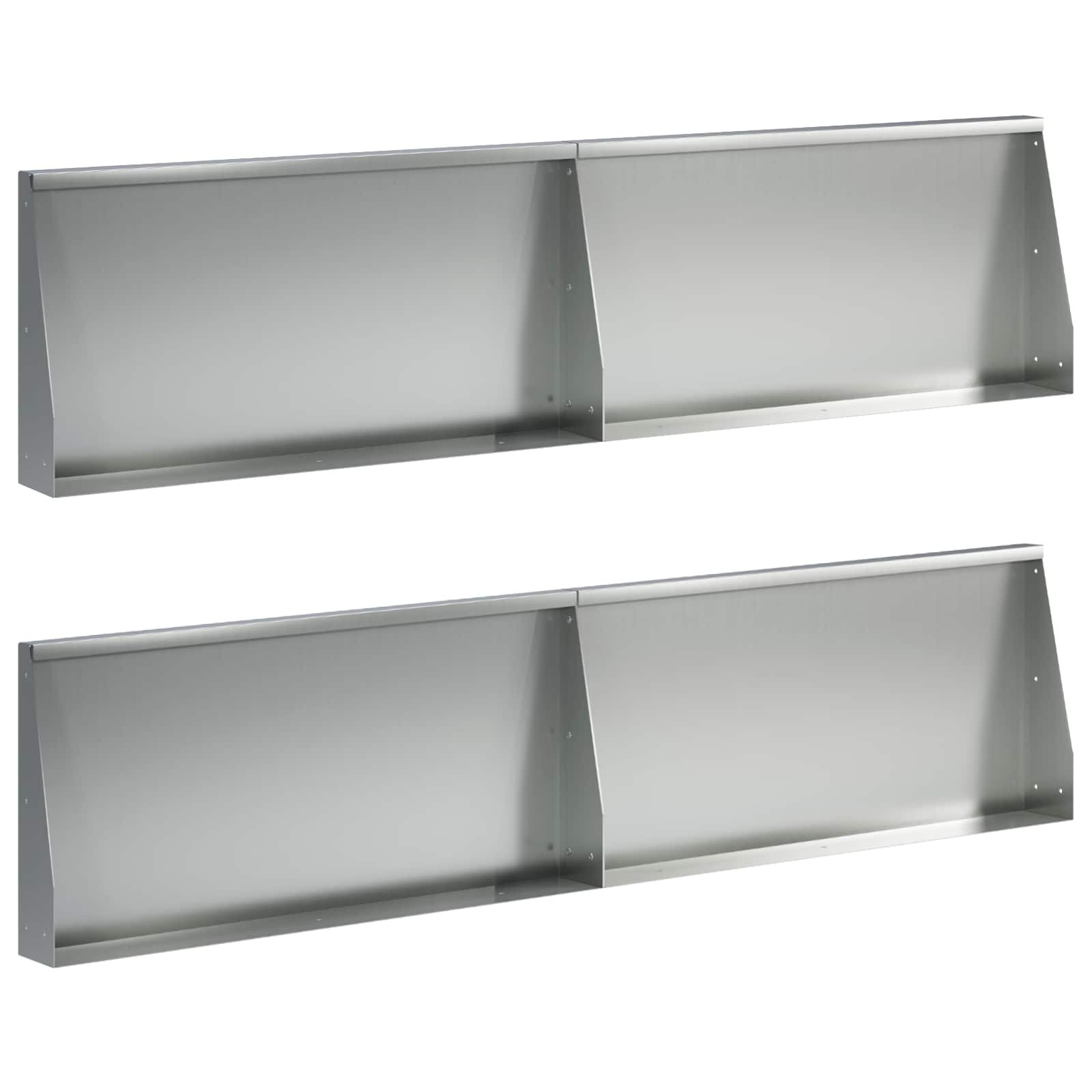 vidaXL Задържащи стени 4 бр. 80 x 12 x 40 см Поцинкована стомана