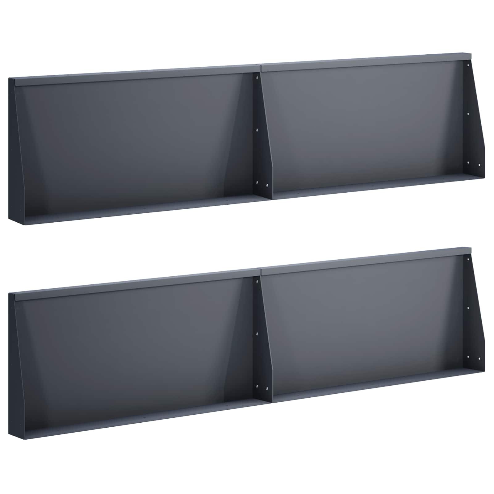 vidaXL Задържащи стени 4 бр. 80 x 12 x 40 см Стомана Антрацит