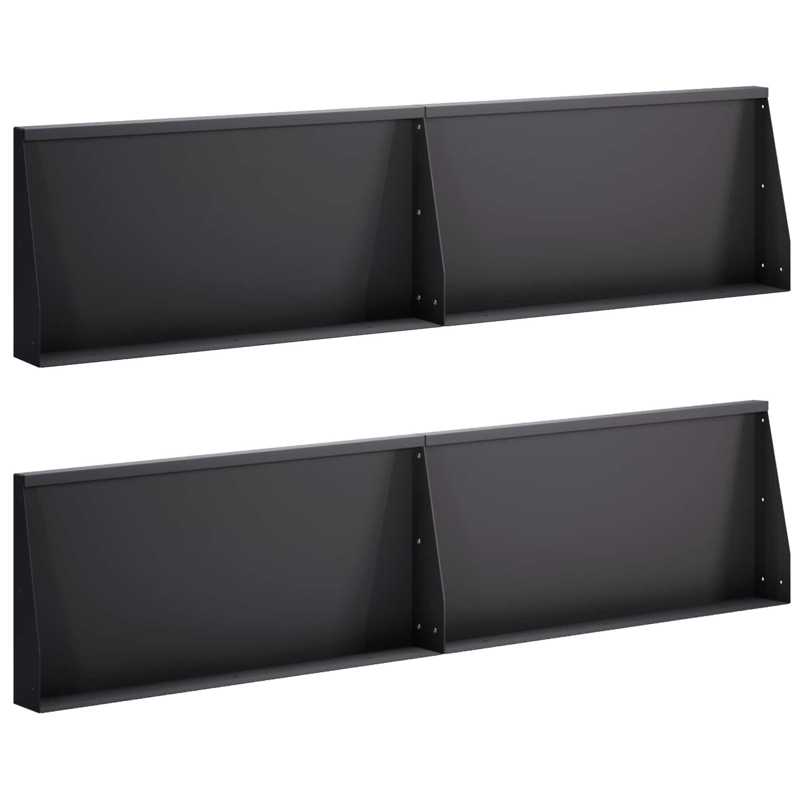 vidaXL Задържащи стени 4 бр. 80 x 12 x 50 см Стомана Черно