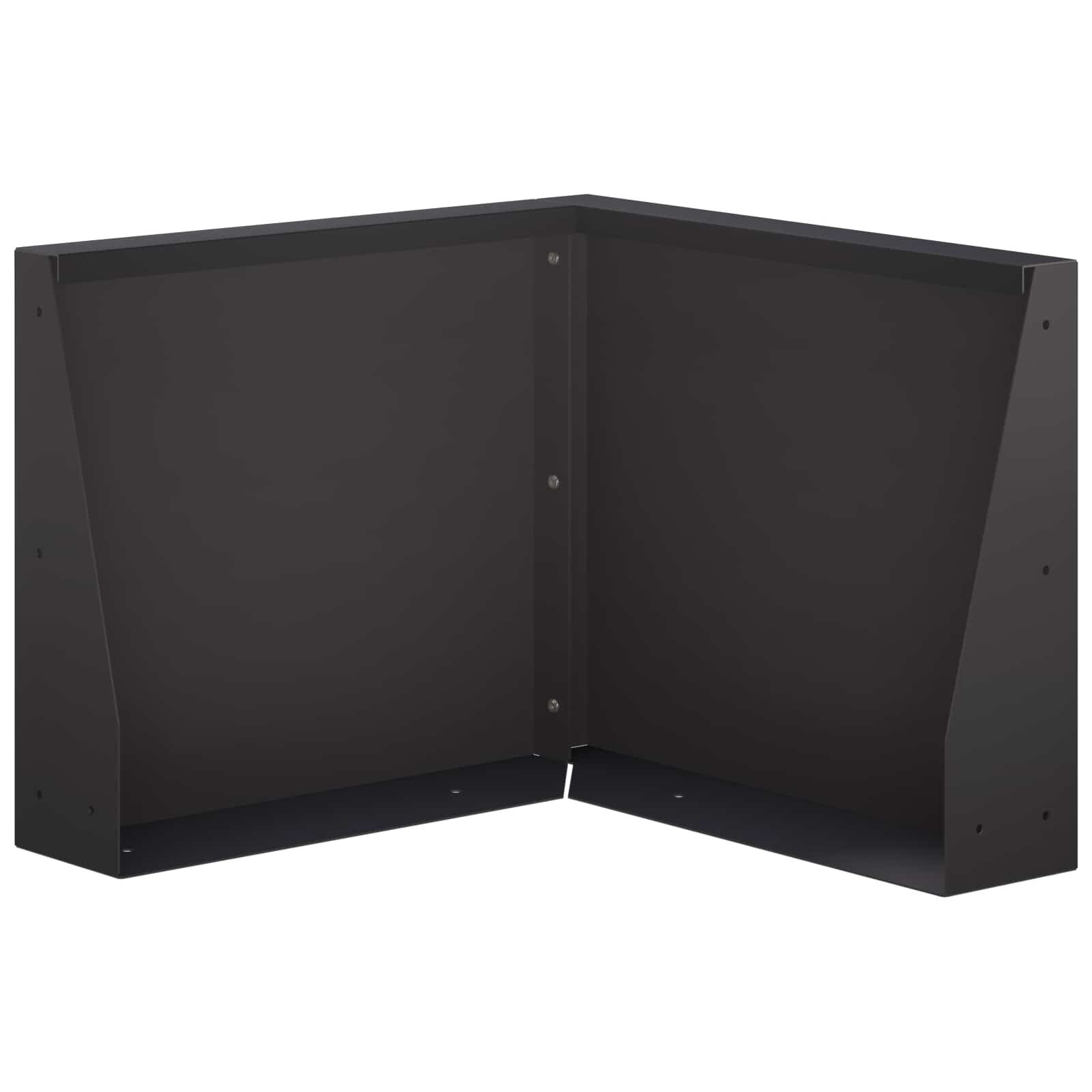 vidaXL Задържащи стени 50 x 50 x 30 см Стомана Черно