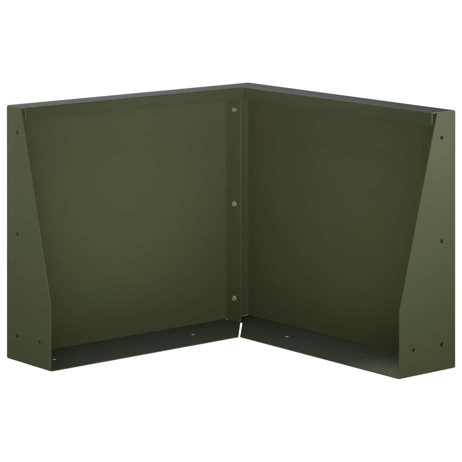 vidaXL Задържащи стени 50 x 50 x 40 cm Стомана Маслиненозелено