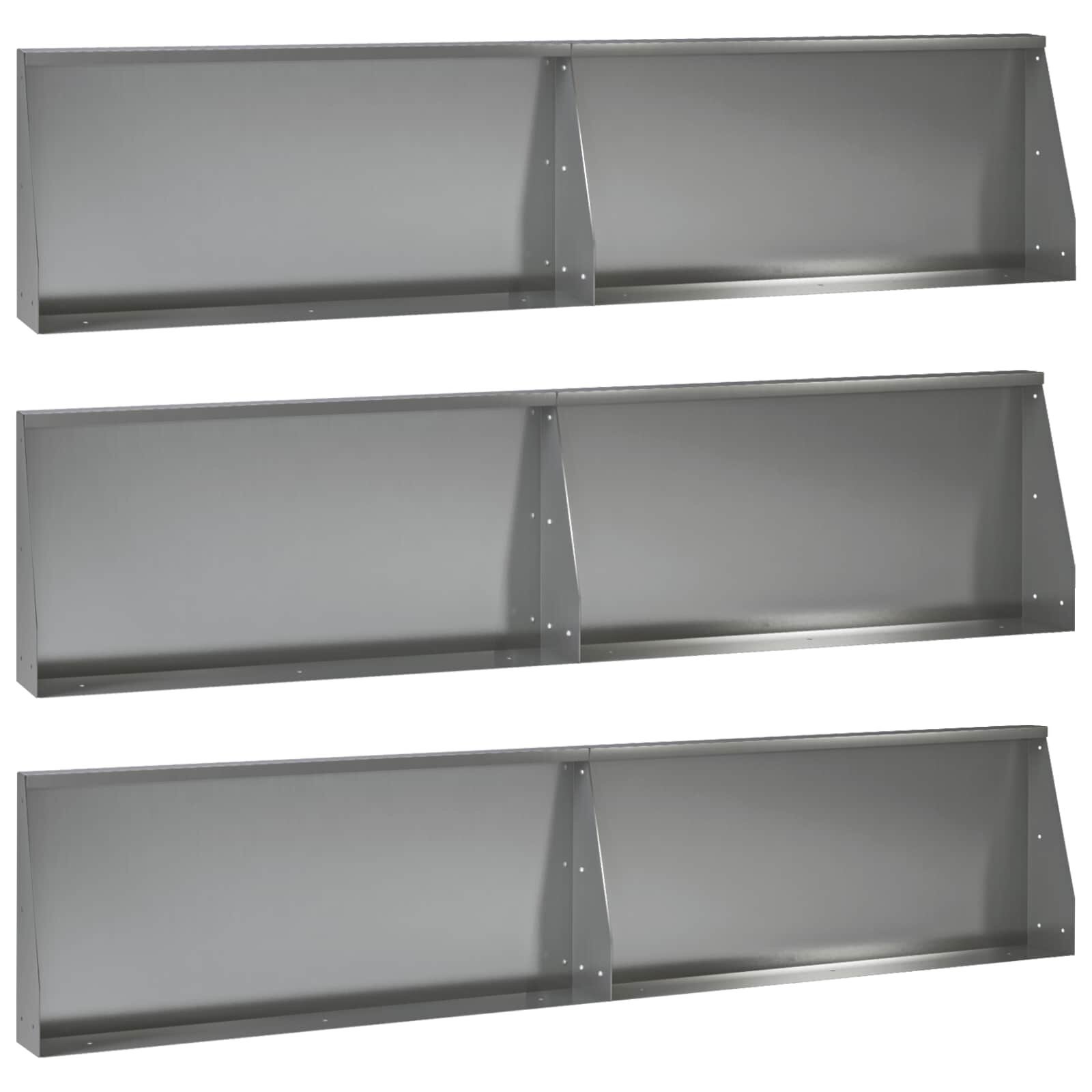 vidaXL Задържащи стени 6 бр. 100 x 12 x 40 см Поцинкована стомана