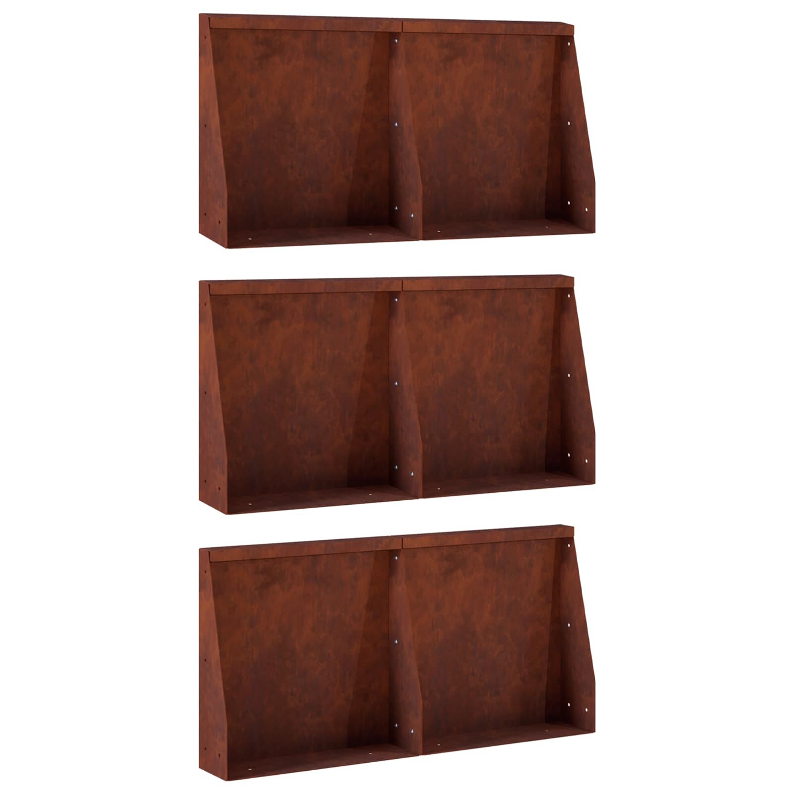 vidaXL Задържащи стени 6 бр. 40 x 12 x 30 см Кортенова стомана
