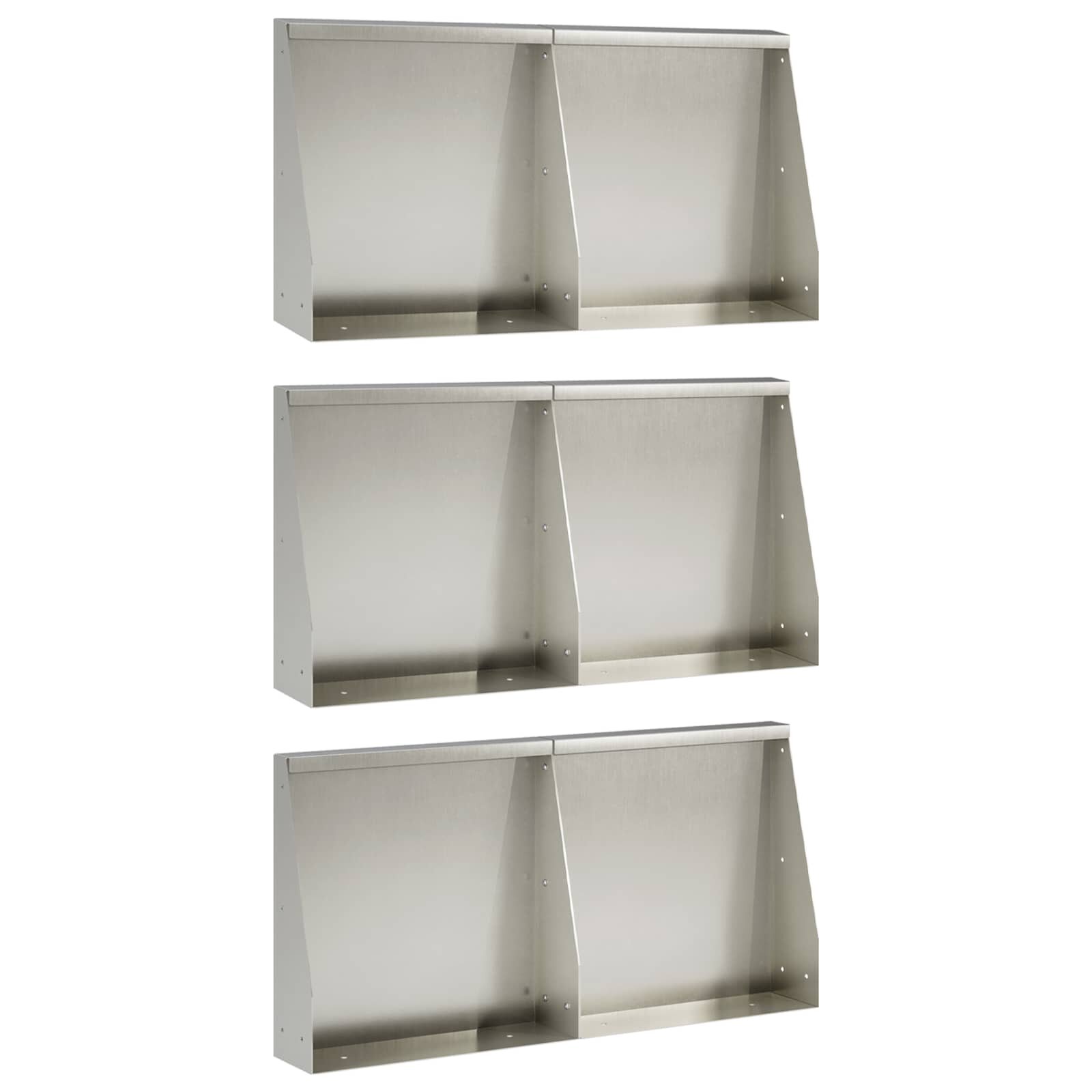 vidaXL Задържащи стени 6 бр. 40 x 12 x 30 см Неръждаема стомана