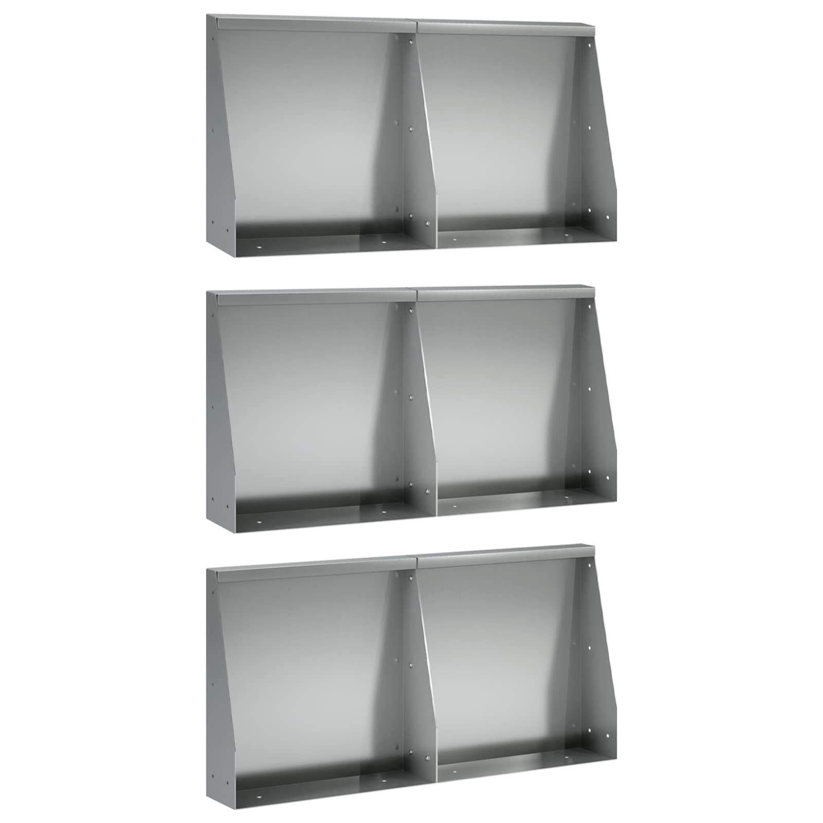 vidaXL Задържащи стени 6 бр. 40 x 12 x 50 см Поцинкована стомана