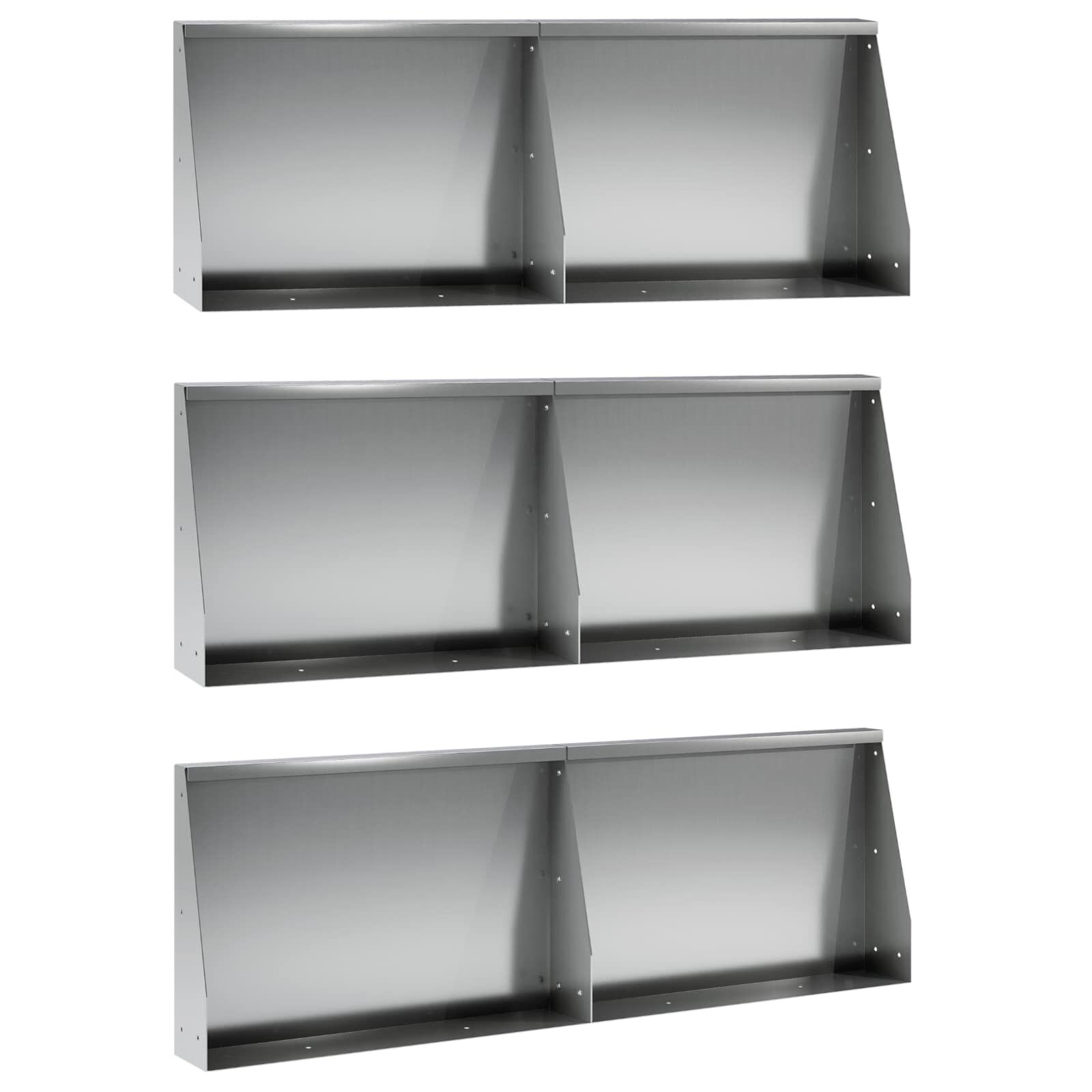 vidaXL Задържащи стени 6 бр. 60 x 12 x 30 см Поцинкована стомана