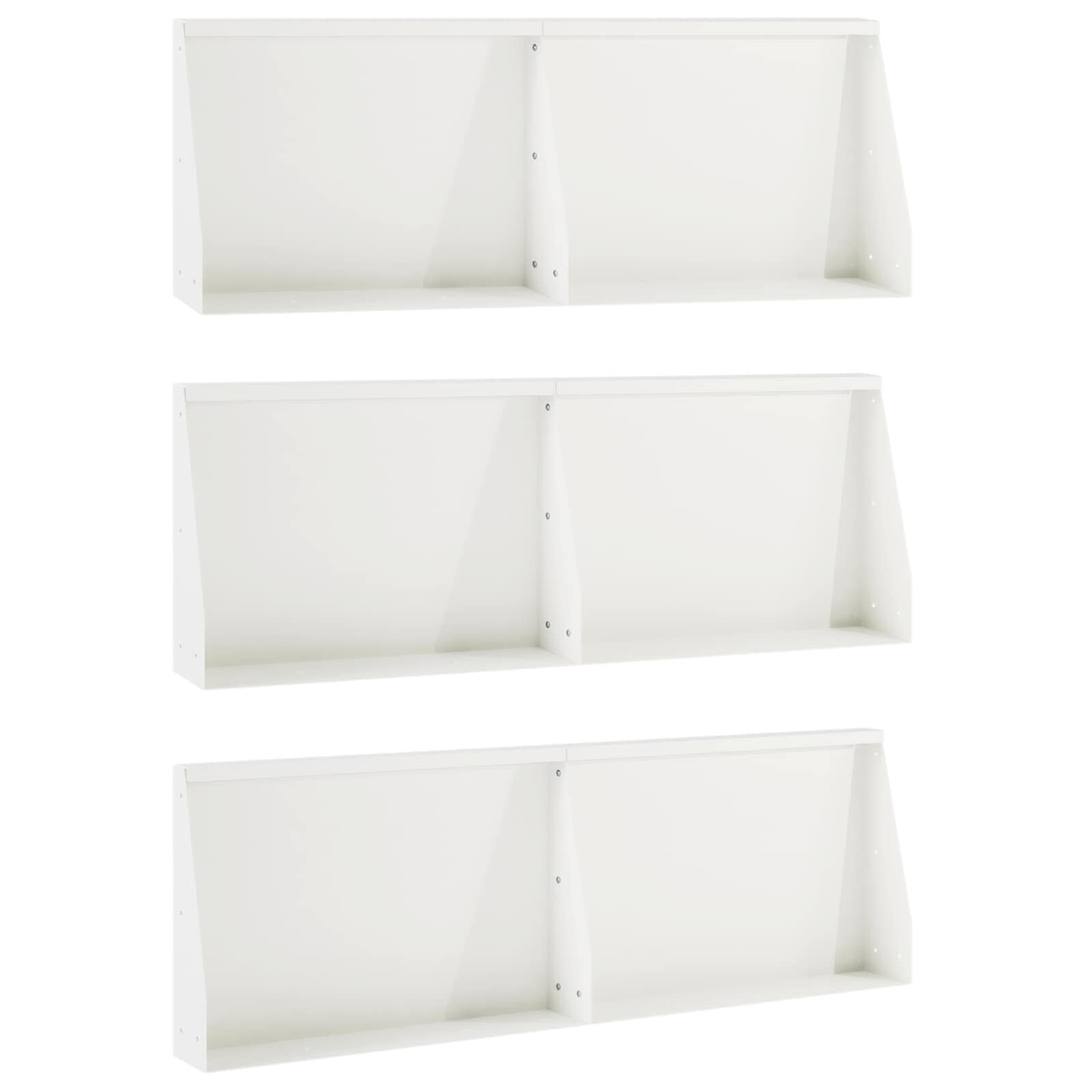 vidaXL Задържащи стени 6 бр. 60 x 12 x 50 см Стомана Бяло