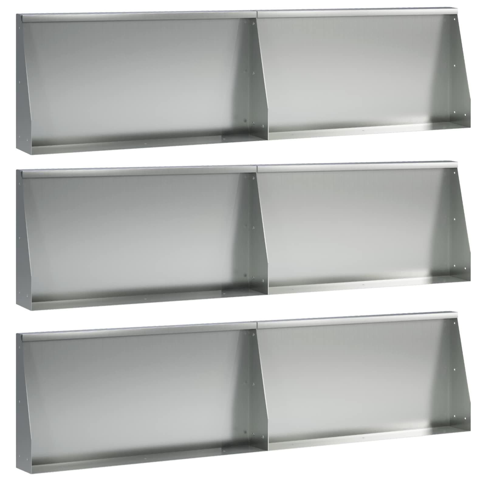 vidaXL Задържащи стени 6 бр. 80 x 12 x 30 см Поцинкована стомана