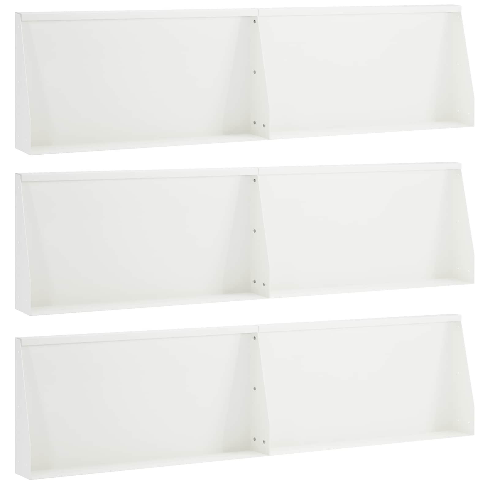 vidaXL Задържащи стени 6 бр. 80 x 12 x 40 см Стомана Бяло