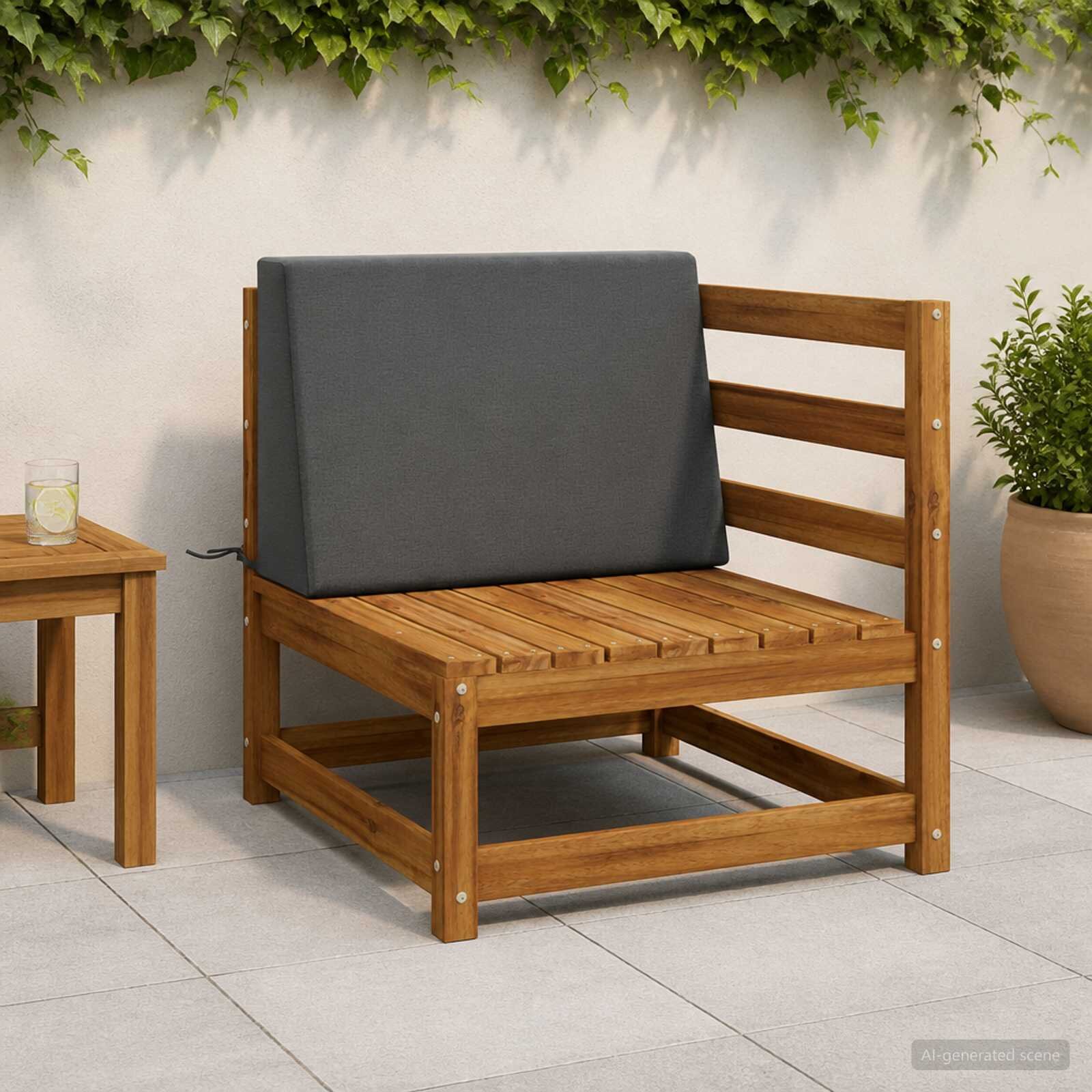 vidaXL Задна възглавница SOEST 100% полиестер Антрацит 60 x 20 x 40 cm