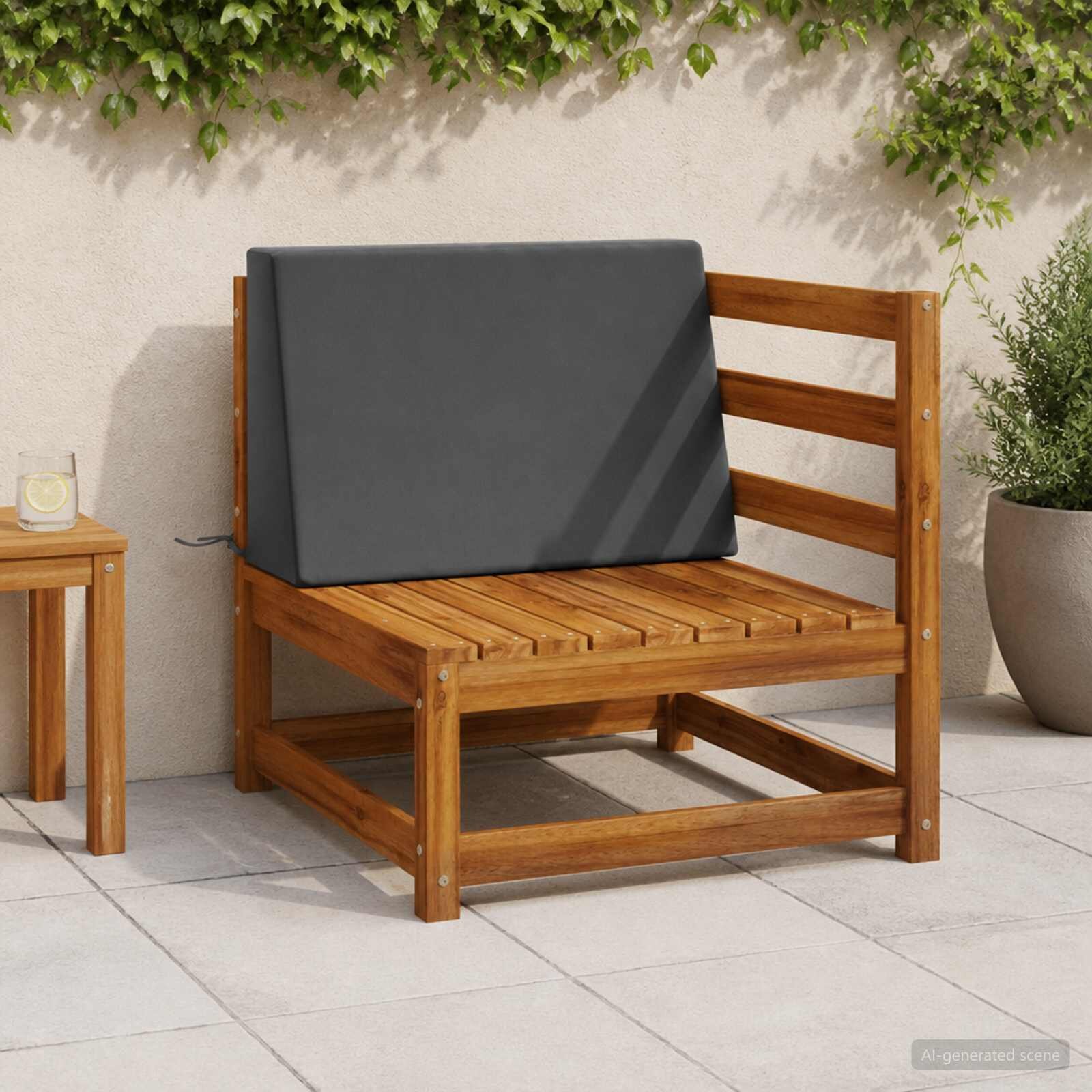 vidaXL Задна възглавница SOEST 100% полиестер Антрацит 60 x 20 x 40 cm