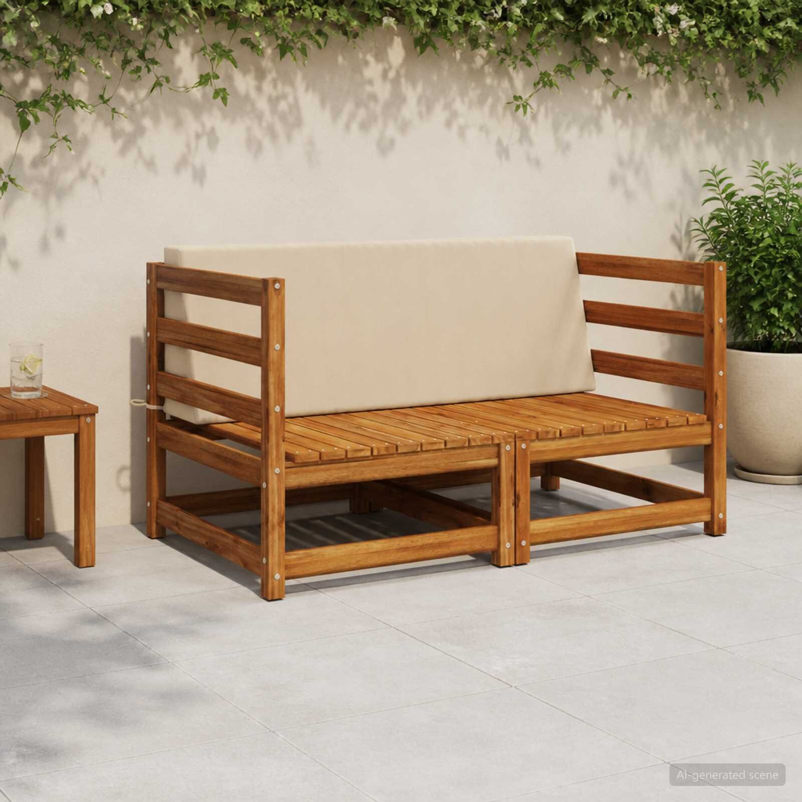 vidaXL Задна възглавница SOEST 100% полиестер Бежово 120 x 20 x 40 cm