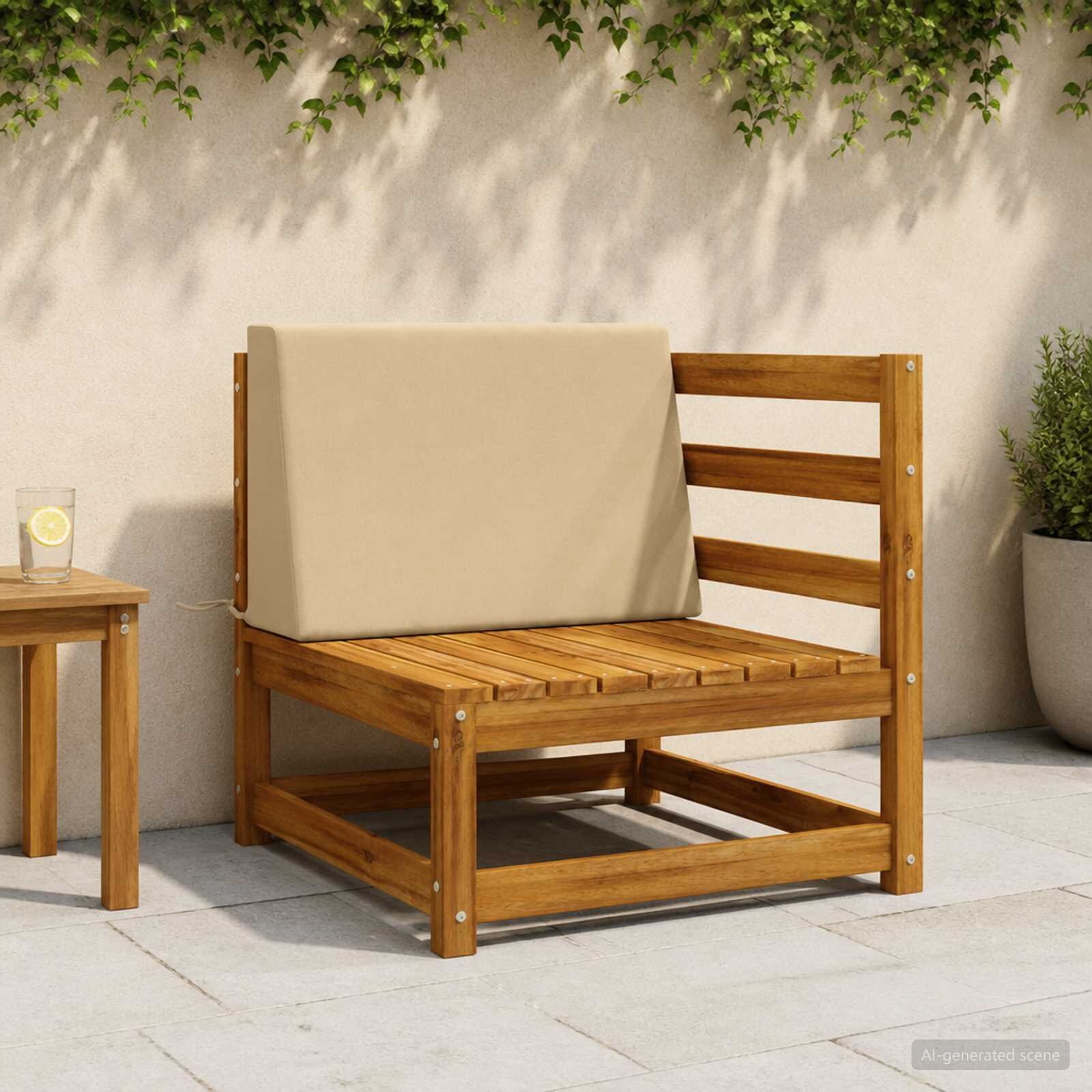 vidaXL Задна възглавница SOEST 100% полиестер Бежово 60 x 20 x 40 cm