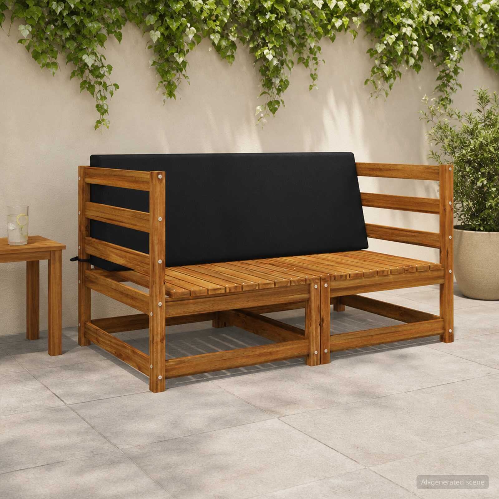 vidaXL Задна възглавница SOEST 100% полиестер Черно 120 x 20 x 40 cm