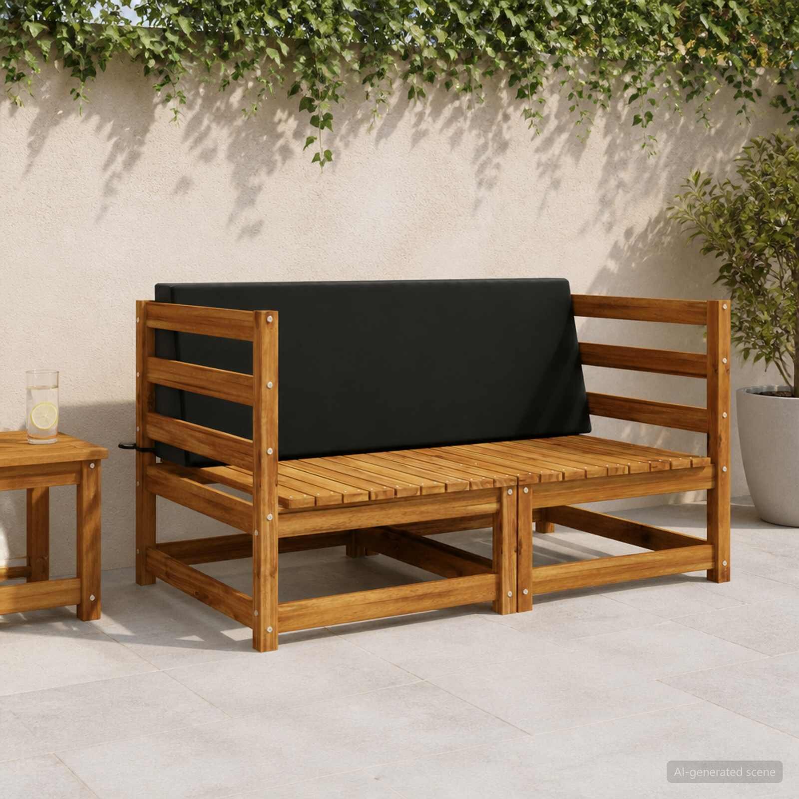 vidaXL Задна възглавница SOEST 100% полиестер Черно 120 x 20 x 40 cm