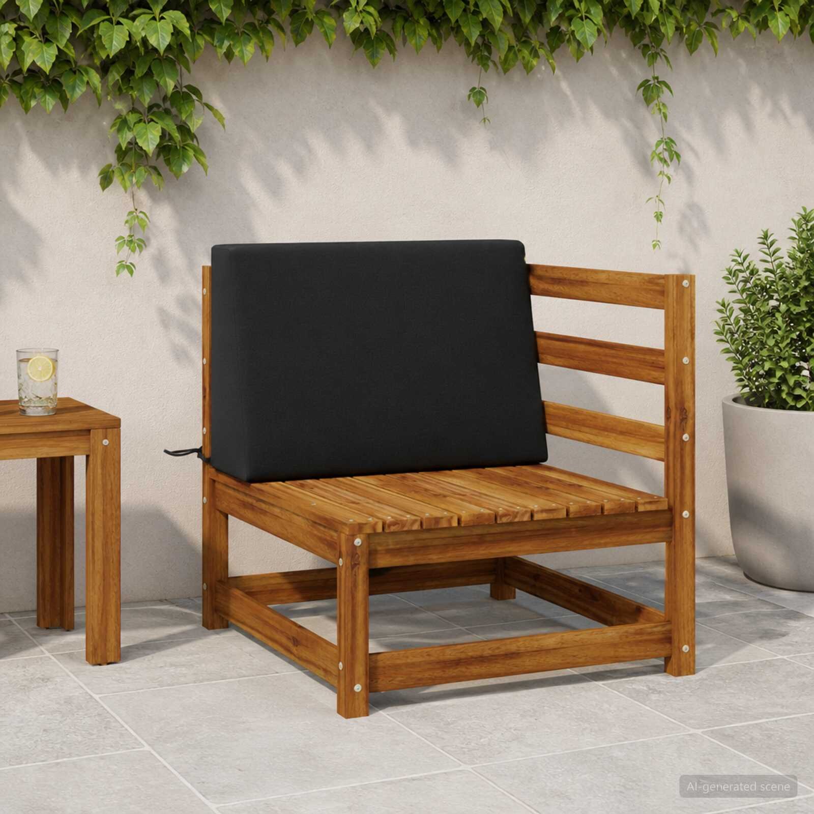 vidaXL Задна възглавница SOEST 100% полиестер Черно 60 x 20 x 40 cm