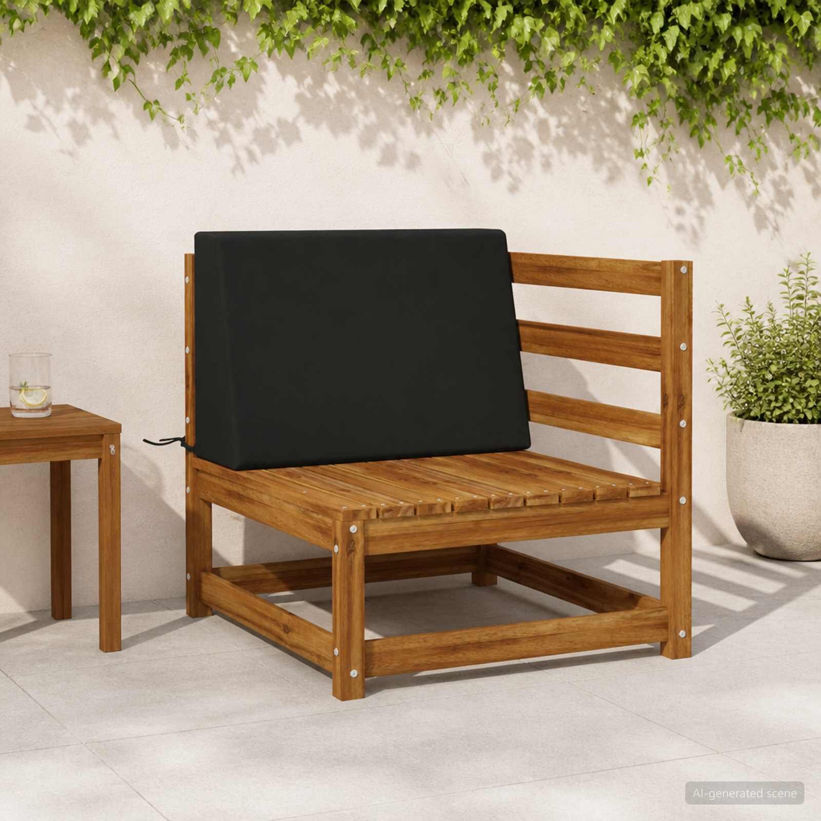 vidaXL Задна възглавница SOEST 100% полиестер Черно 60 x 20 x 40 cm