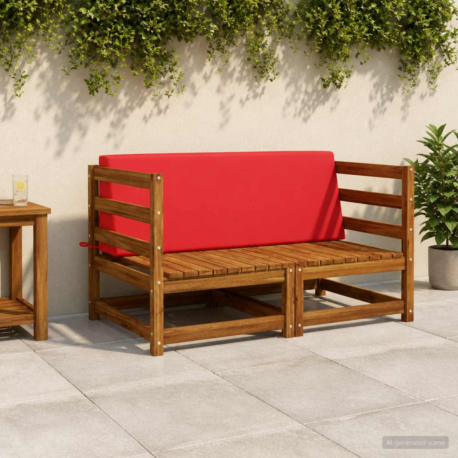 vidaXL Задна възглавница SOEST 100% полиестер Червено 120 x 20 x 40 cm