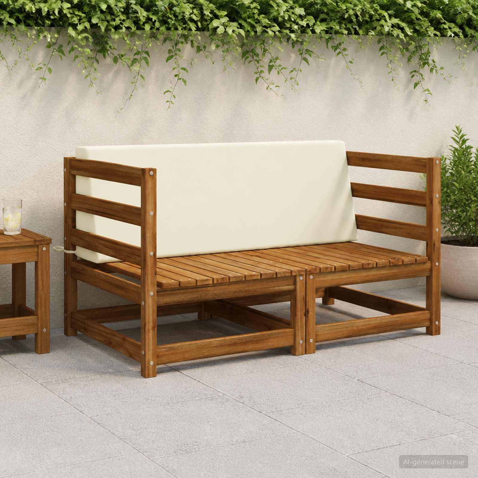 vidaXL Задна възглавница SOEST 100% полиестер Кремаво 120 x 20 x 40 cm