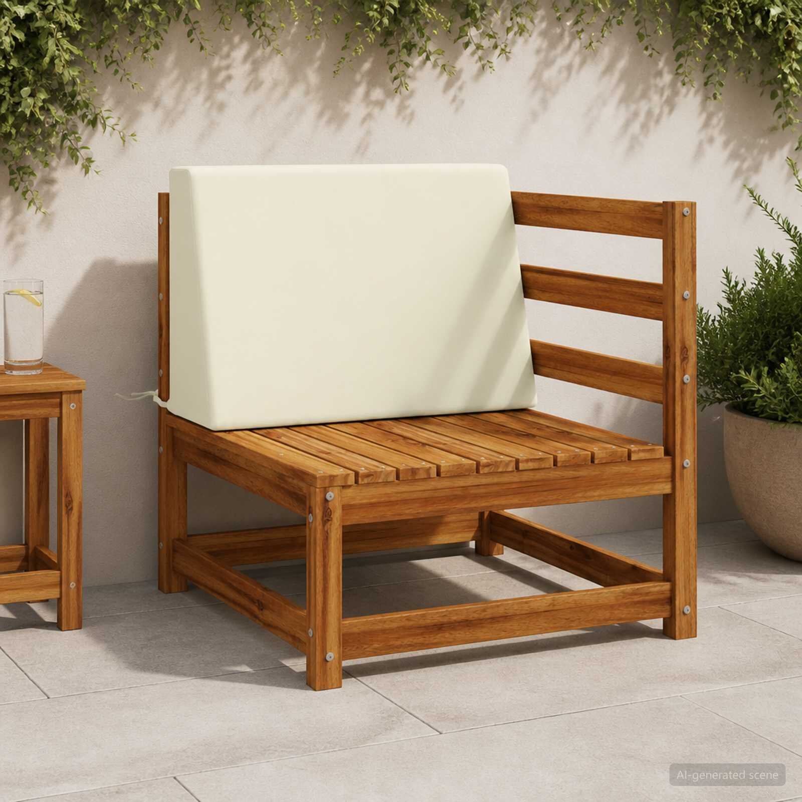 vidaXL Задна възглавница SOEST 100% полиестер Кремаво 60 x 20 x 40 cm