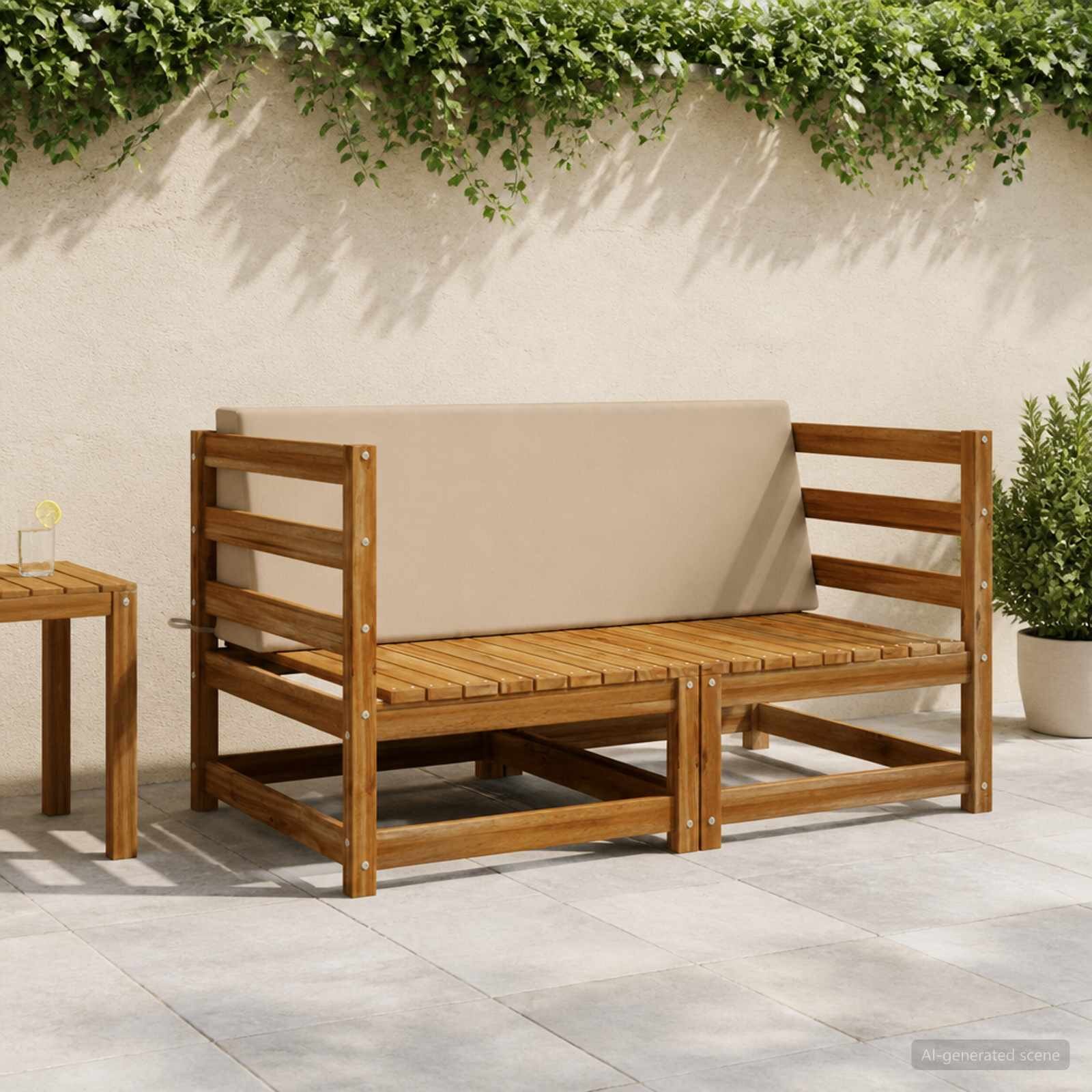 vidaXL Задна възглавница SOEST 100% полиестер Пясък 120 x 20 x 40 cm