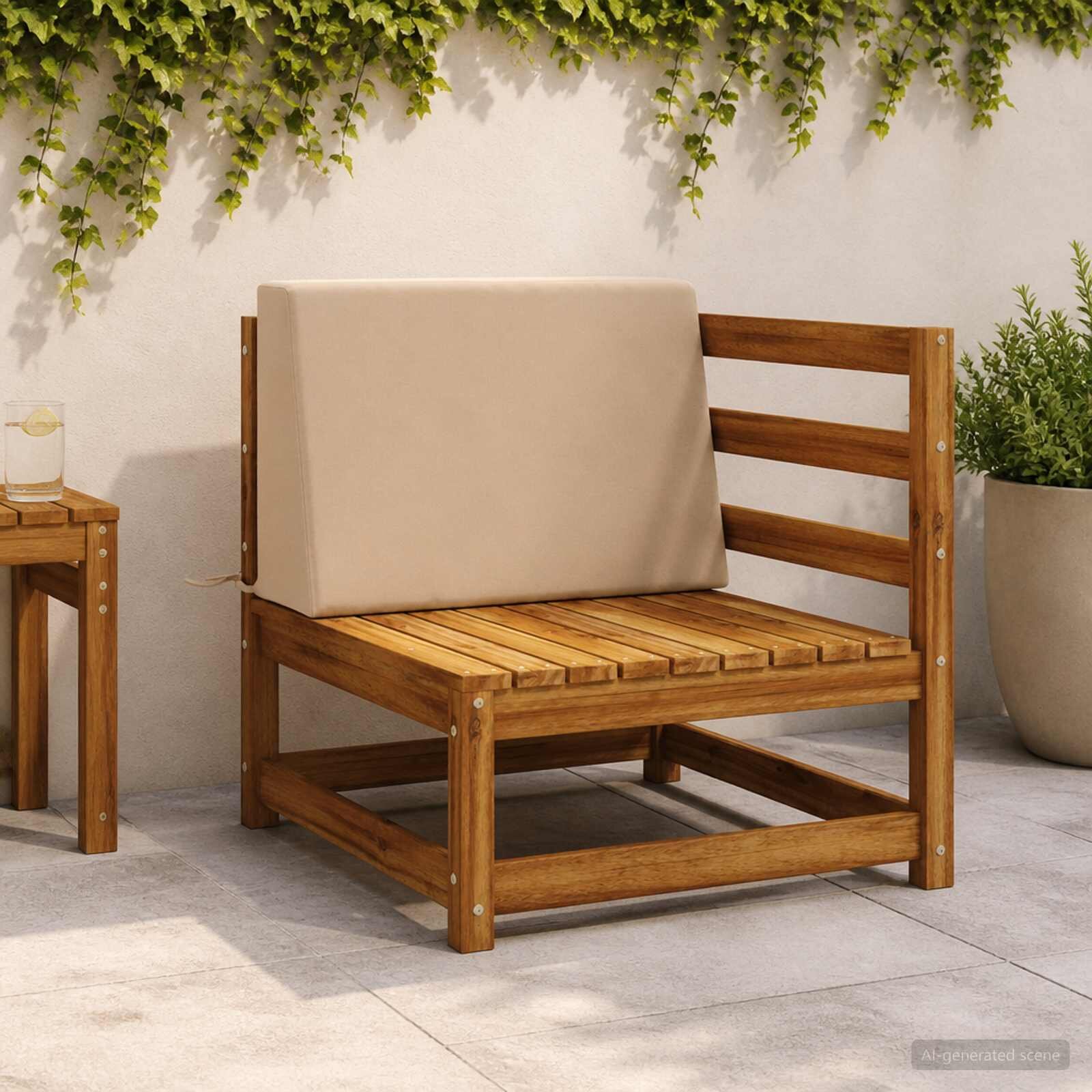 vidaXL Задна възглавница SOEST 100% полиестер Пясък 60 x 20 x 40 cm