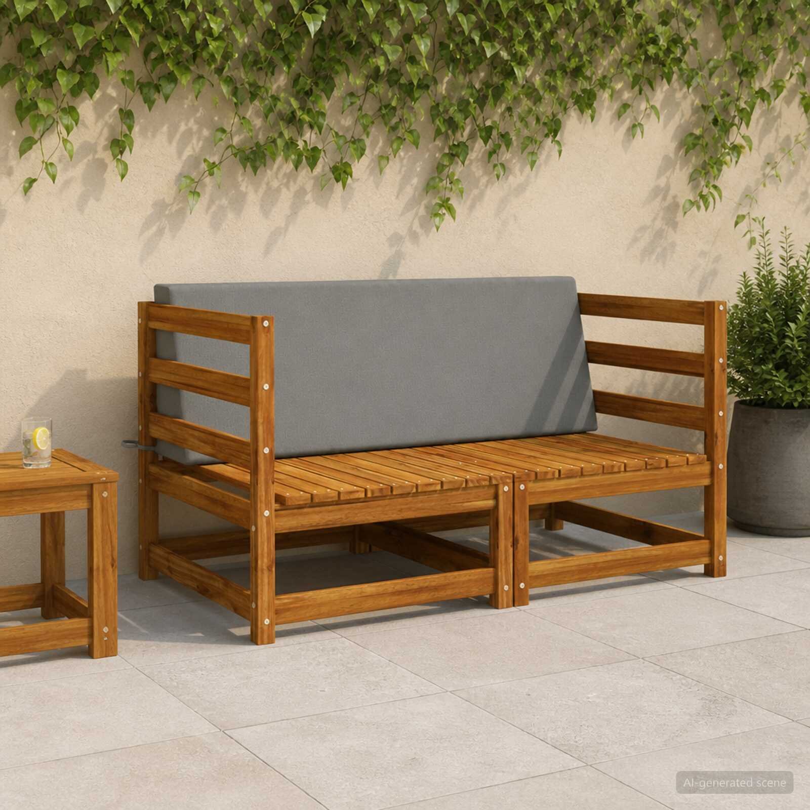 vidaXL Задна възглавница SOEST 100% полиестер Сиво 120 x 20 x 40 cm
