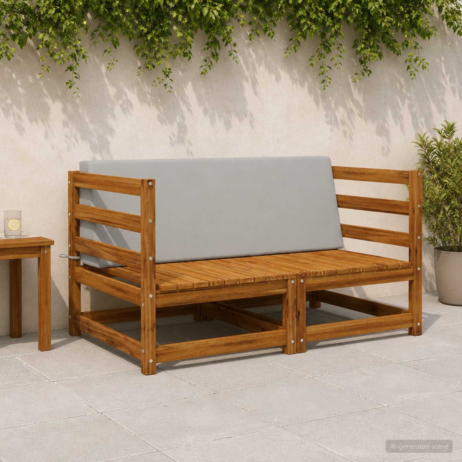 vidaXL Задна възглавница SOEST 100% полиестер Сиво 120 x 20 x 40 cm