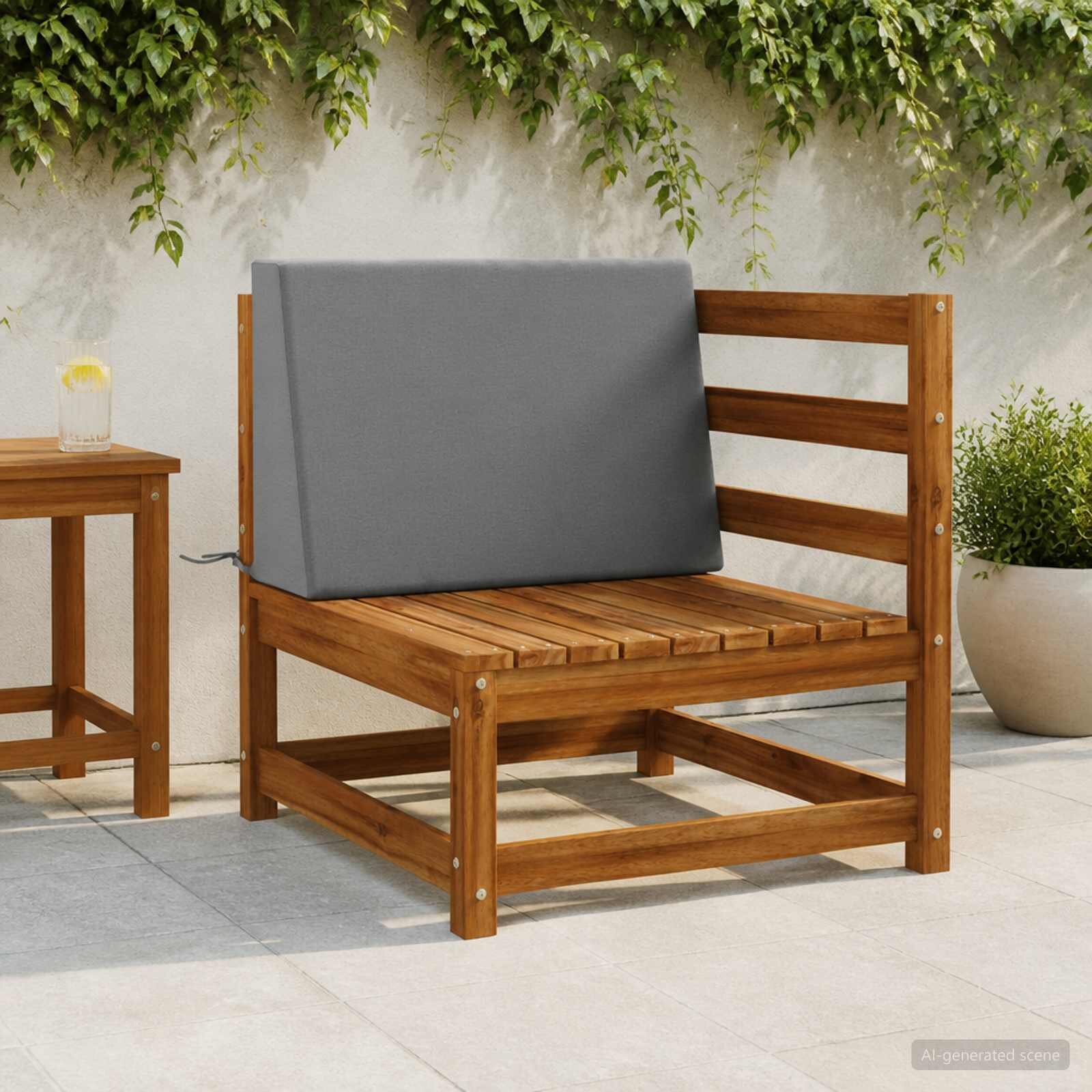 vidaXL Задна възглавница SOEST 100% полиестер Сиво 60 x 20 x 40 cm