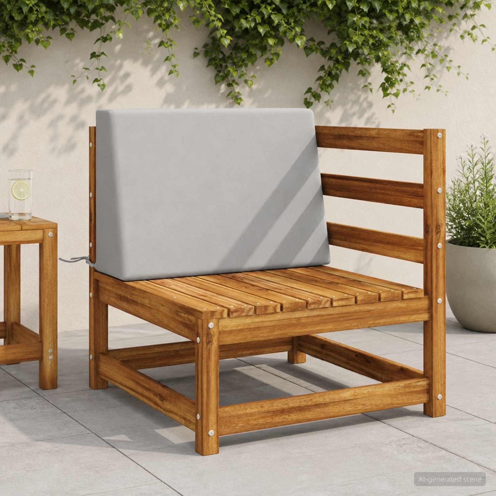 vidaXL Задна възглавница SOEST 100% полиестер Сиво 60 x 20 x 40 cm