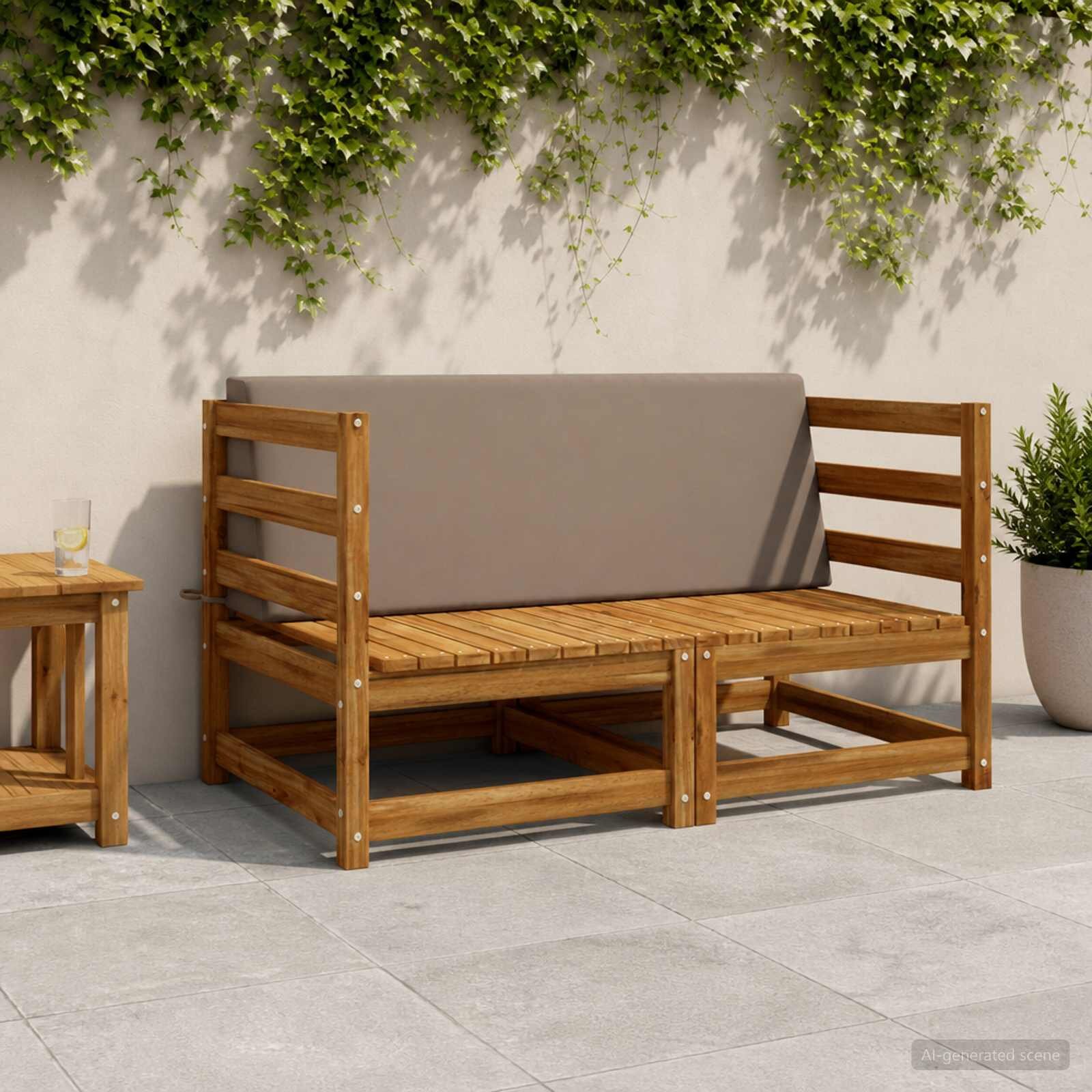 vidaXL Задна възглавница SOEST 100% полиестер Таупе 120 x 20 x 40 cm