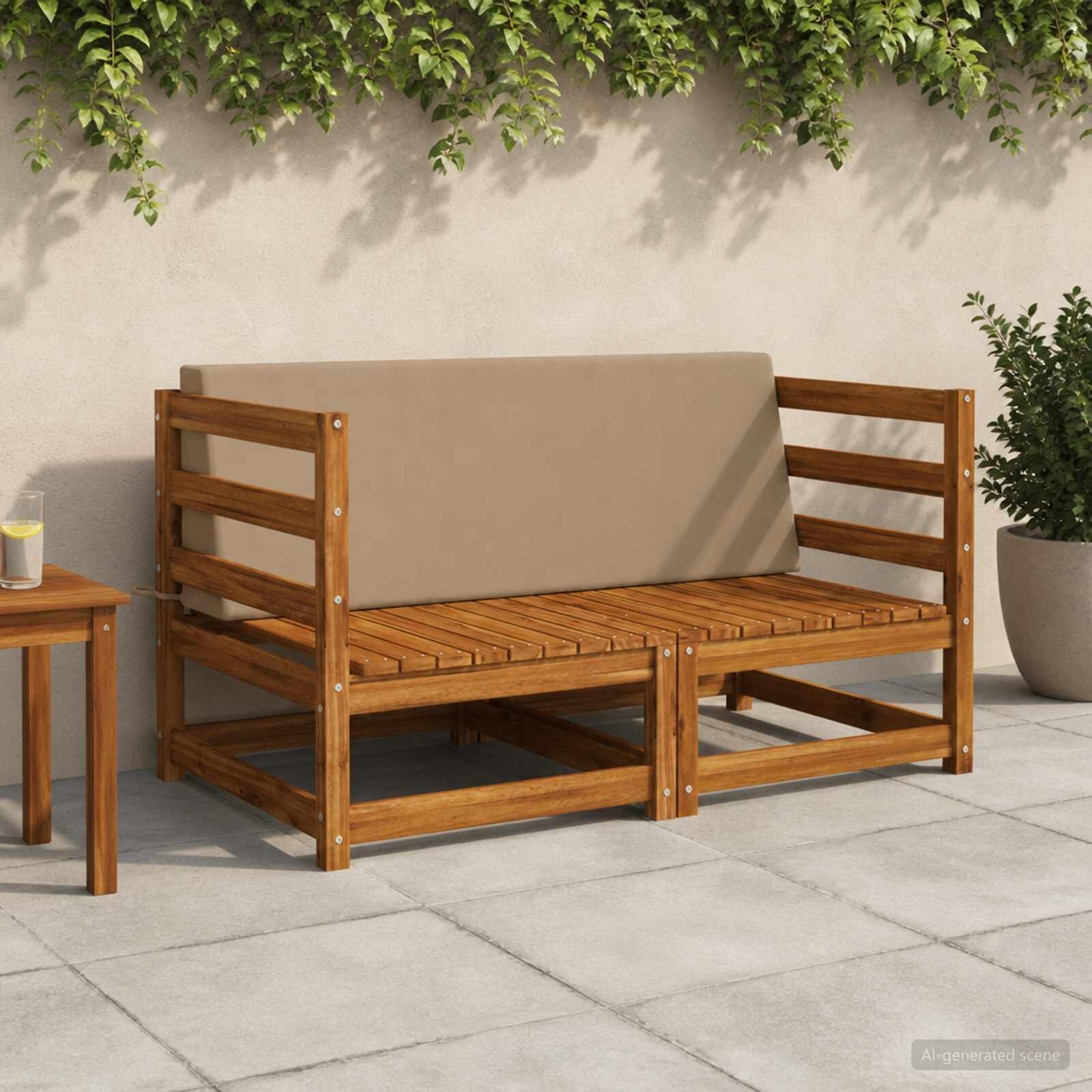 vidaXL Задна възглавница SOEST 100% полиестер Таупе 120 x 20 x 40 cm