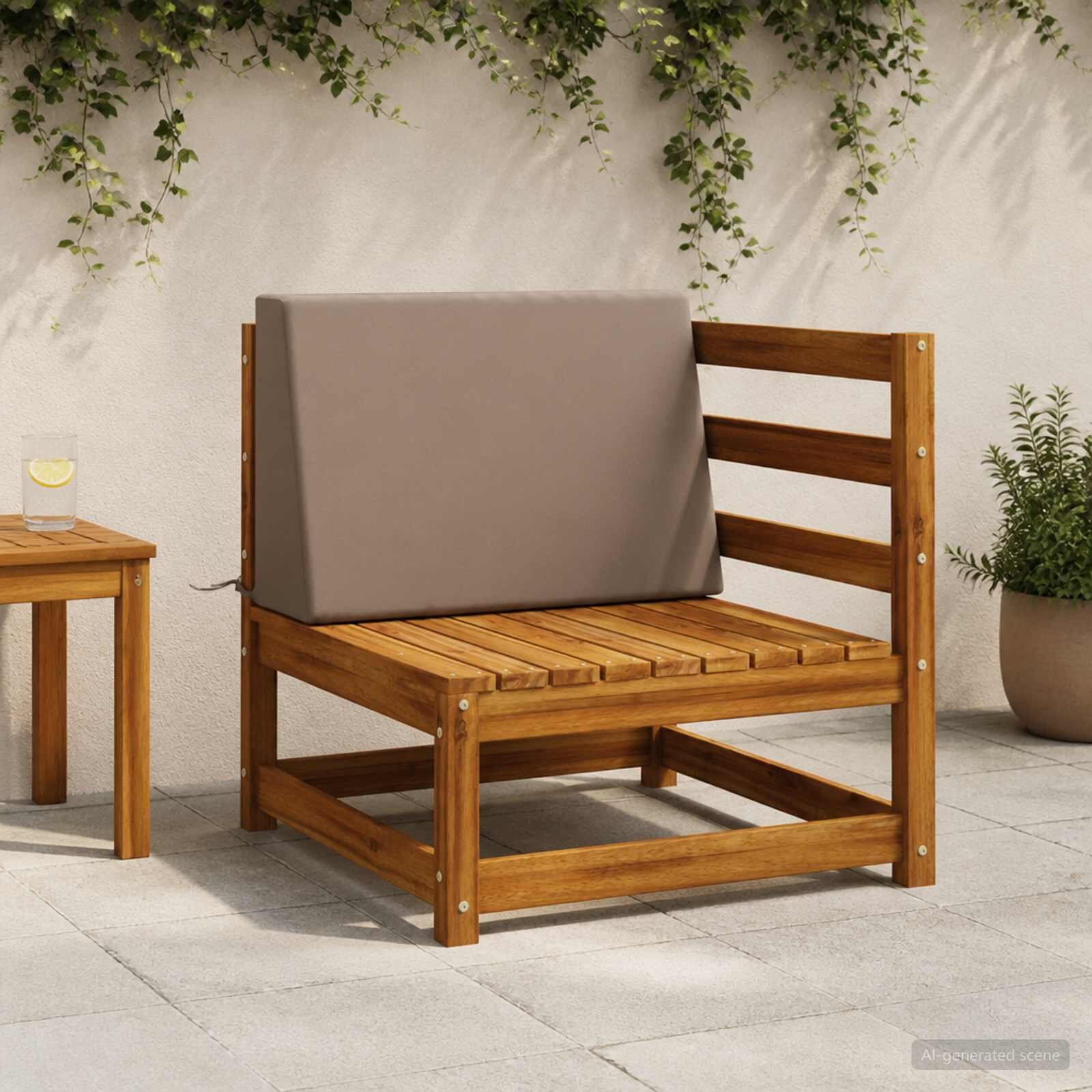 vidaXL Задна възглавница SOEST 100% полиестер Таупе 60 x 20 x 40 cm