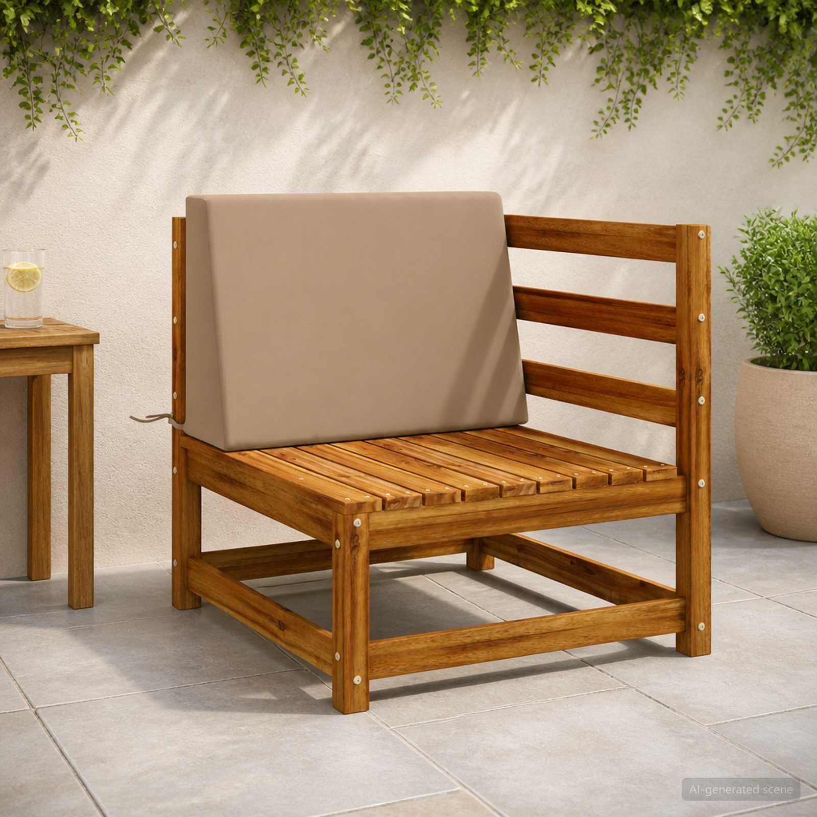 vidaXL Задна възглавница SOEST 100% полиестер Таупе 60 x 20 x 40 cm