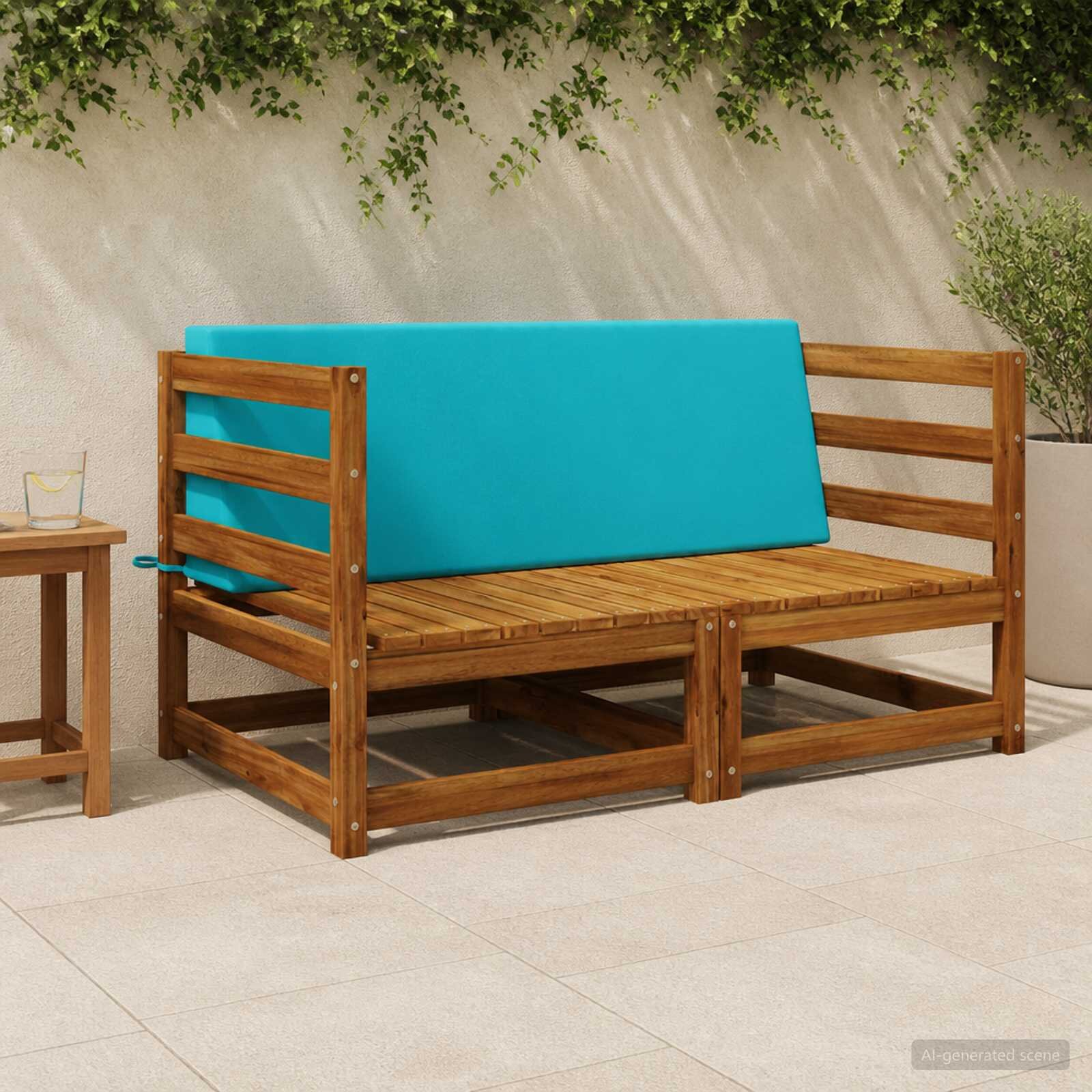 vidaXL Задна възглавница SOEST 100% полиестер Тюркоаз 120 x 20 x 40 cm