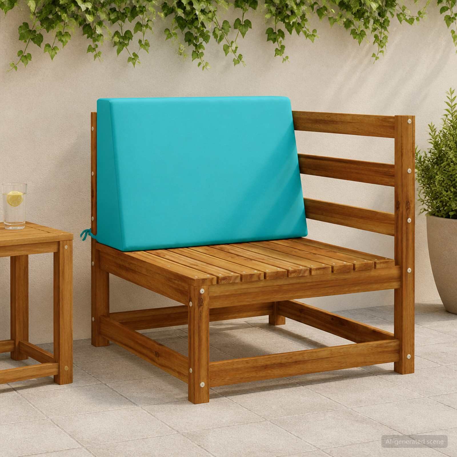 vidaXL Задна възглавница SOEST 100% полиестер Тюркоаз 60 x 20 x 40 cm