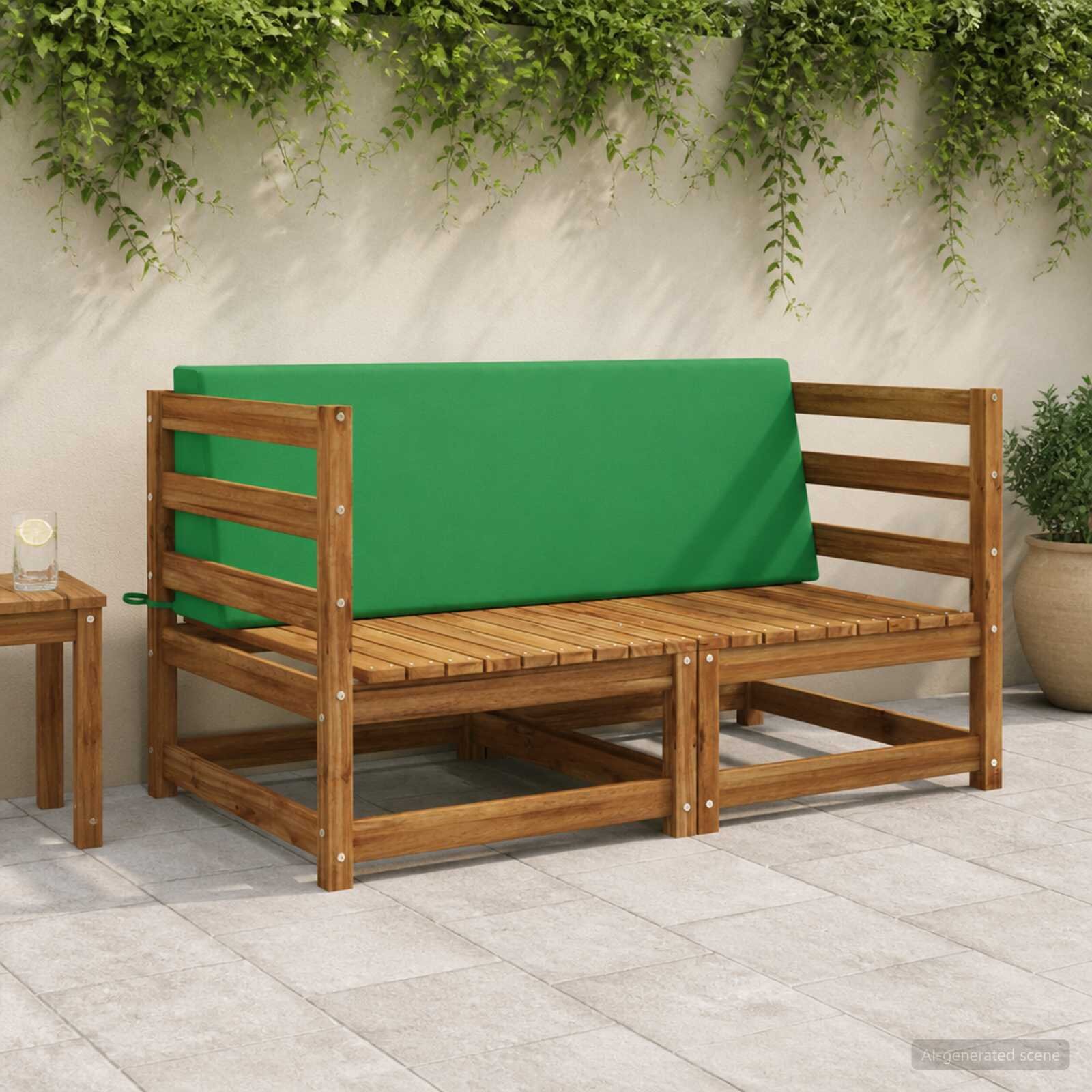 vidaXL Задна възглавница SOEST 100% полиестер Зелено 120 x 20 x 40 cm