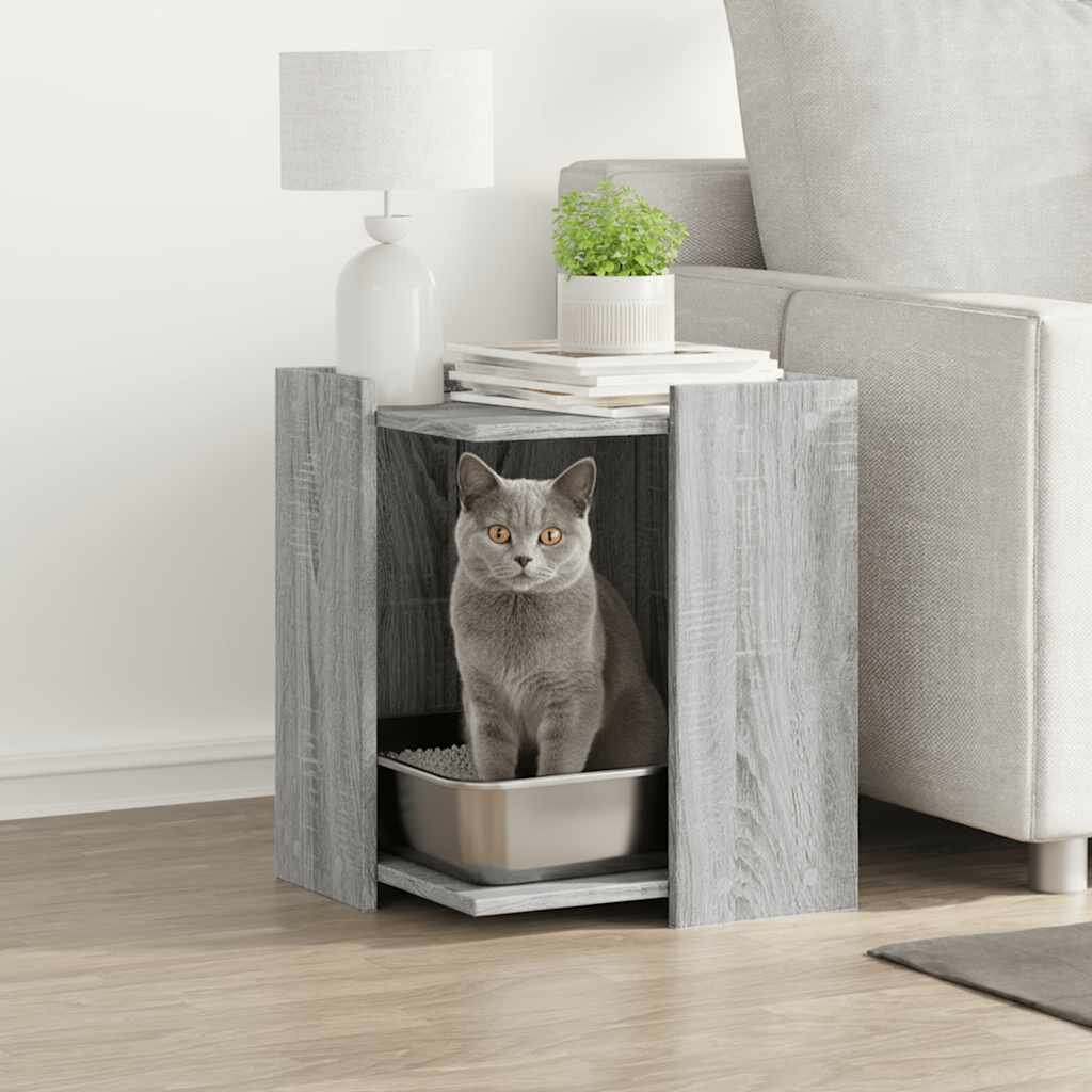 vidaXL Заграждение за котешка тоалетна 42x42x51 см инженерно дърво