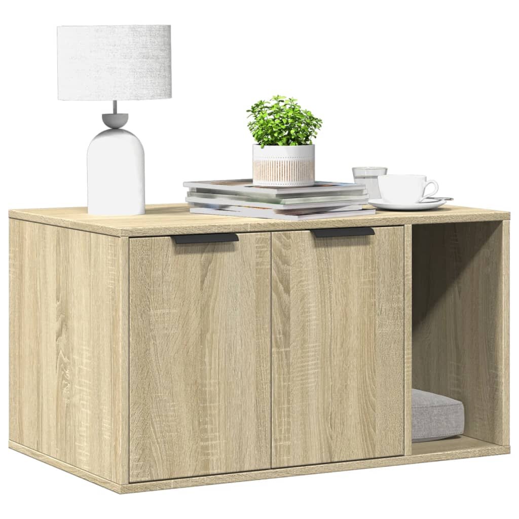 vidaXL Заграждение за котешка тоалетна 80x50x45 см инженерно дърво
