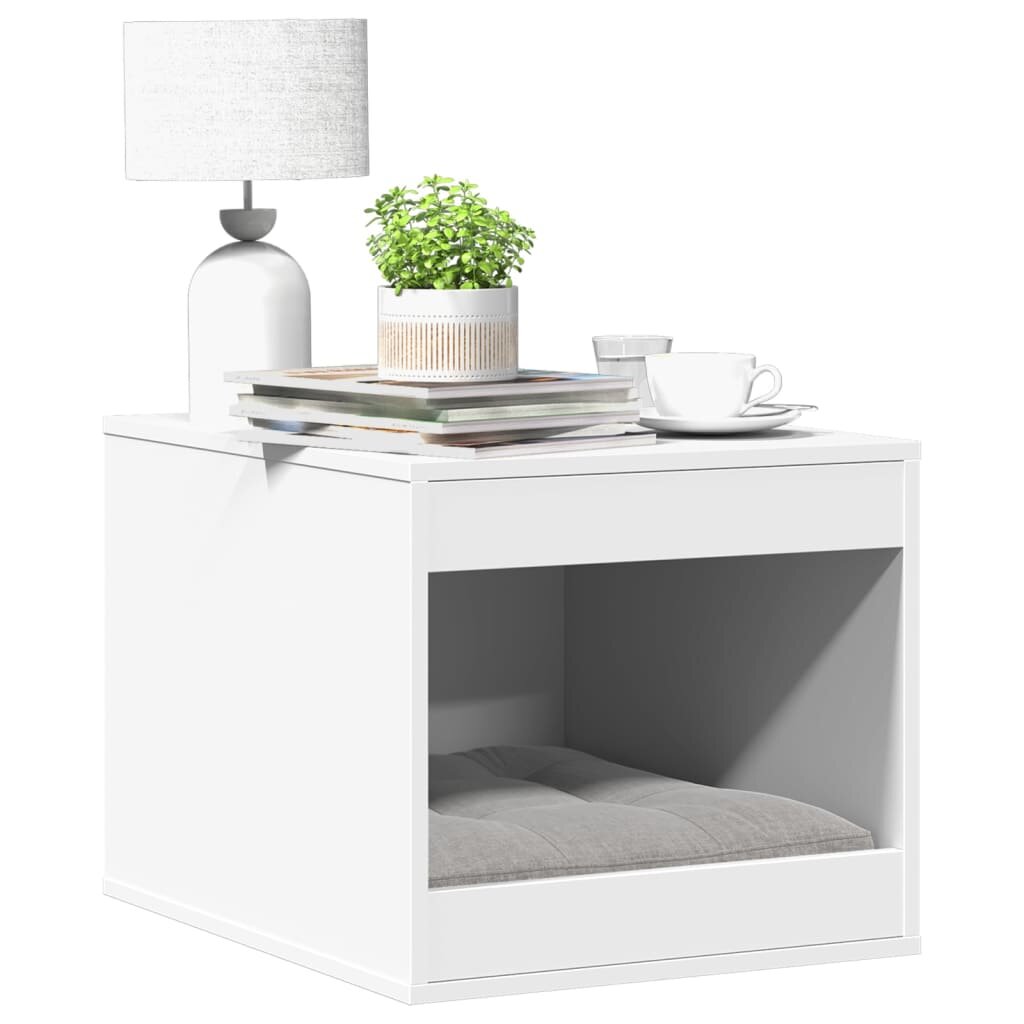 vidaXL Заграждение за котешка тоалетна бял 47x59x42 см инженерно дърво