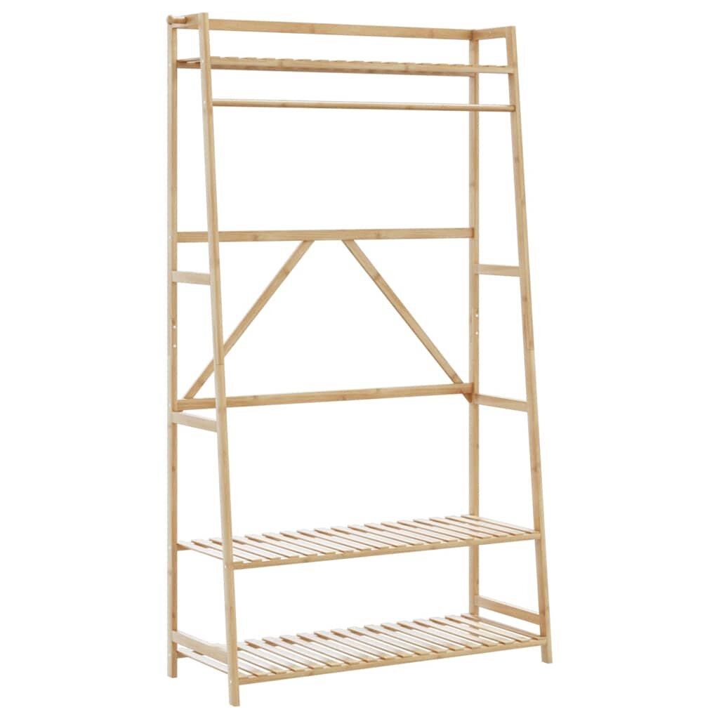 vidaXL Закачалка за дрехи с рафтове 110x40x180 см бамбук