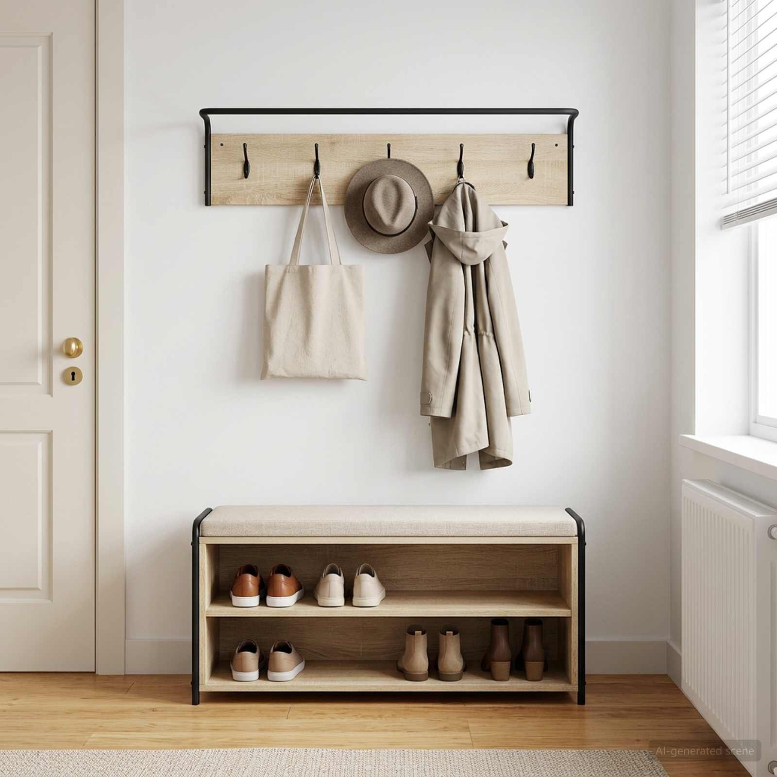 vidaXL Закачалка за палта 100 x 30 x 25 cm Дъб сонома