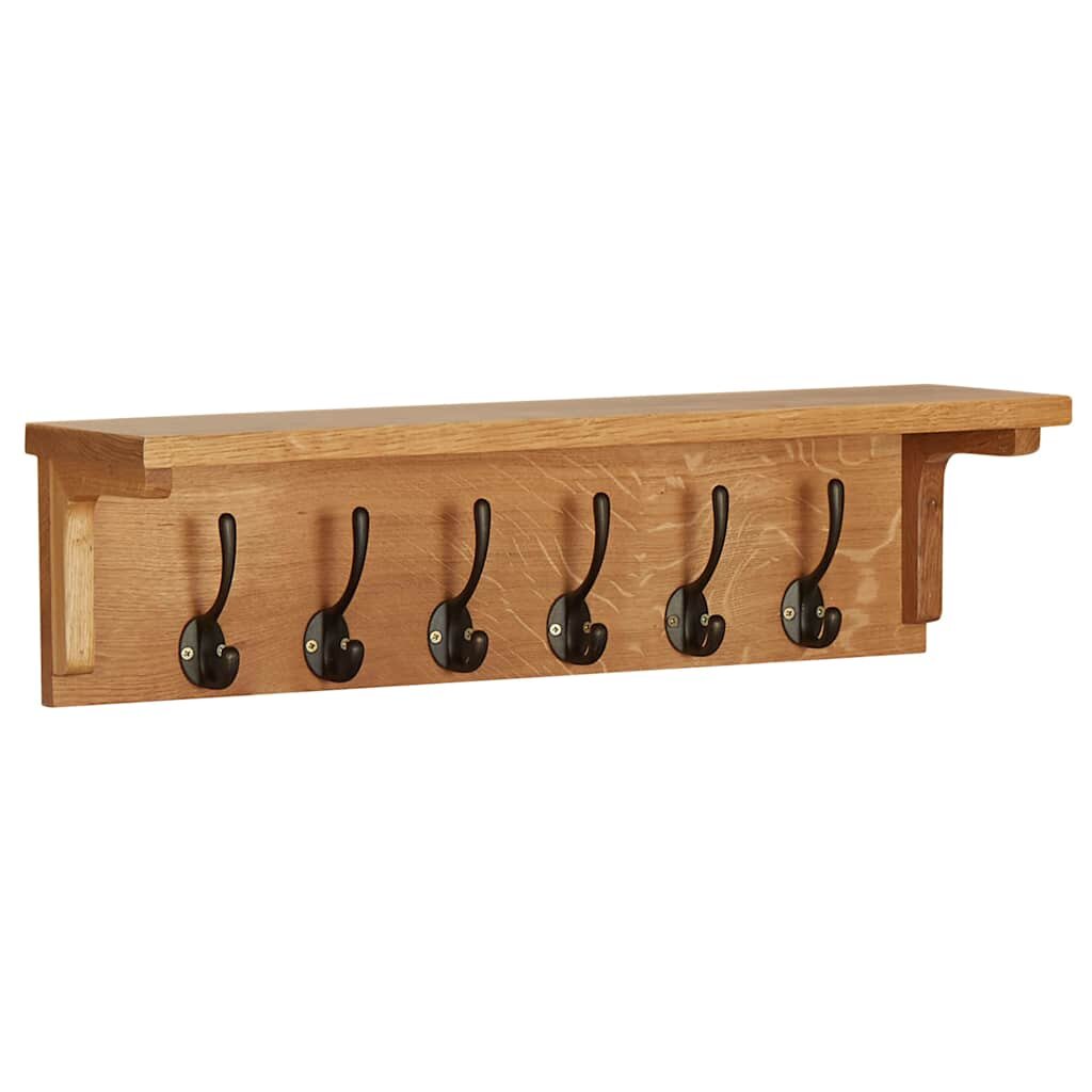 vidaXL Закачалка за палта 60x16x16 см дъбов масив